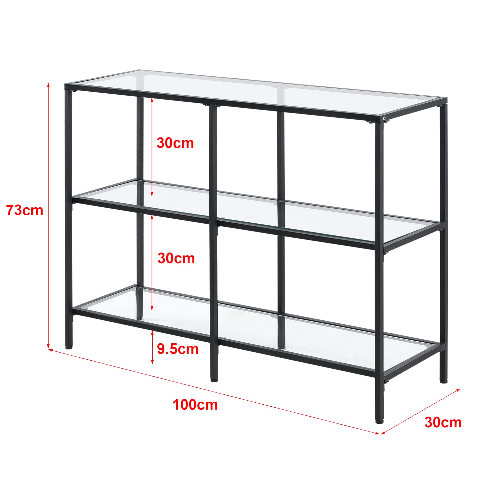 Konsolentisch Glas Schwarz 