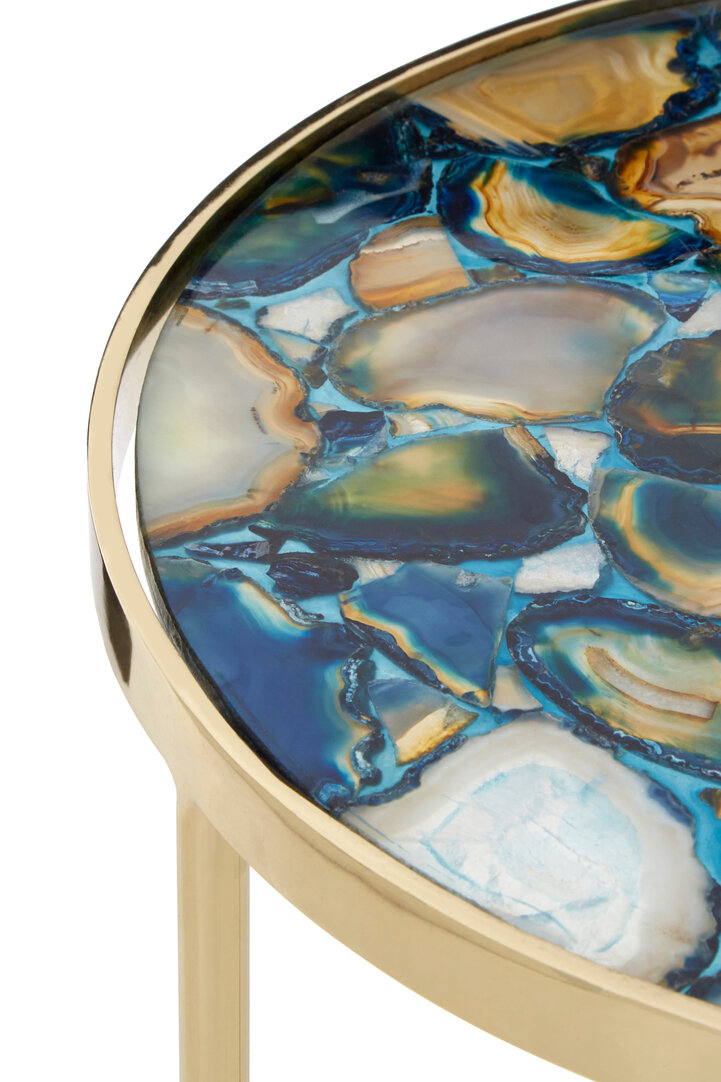 Vita Side Table Steel Agate Blue