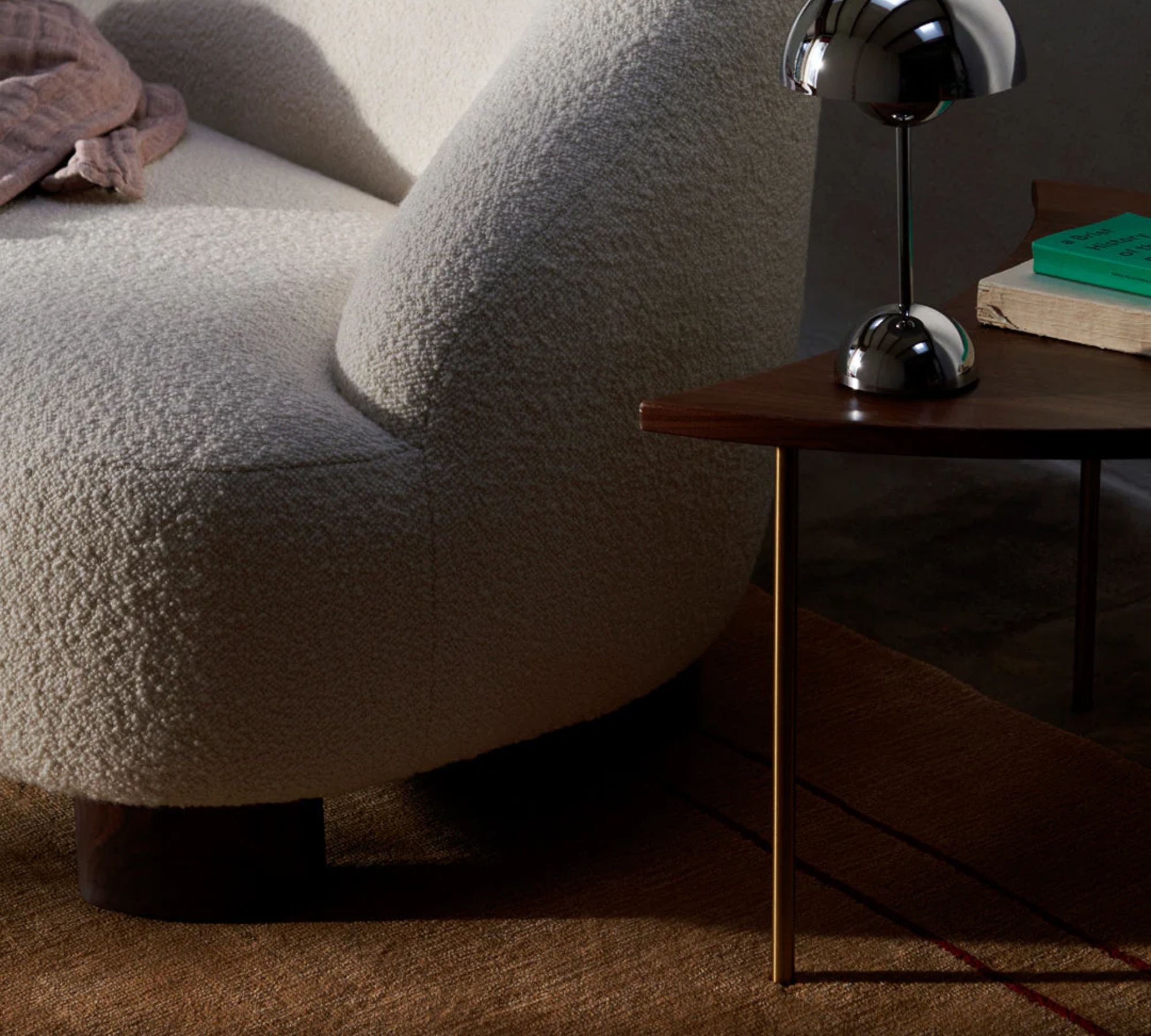 Pinwheel HM7 Side Table Wood Brass Brown