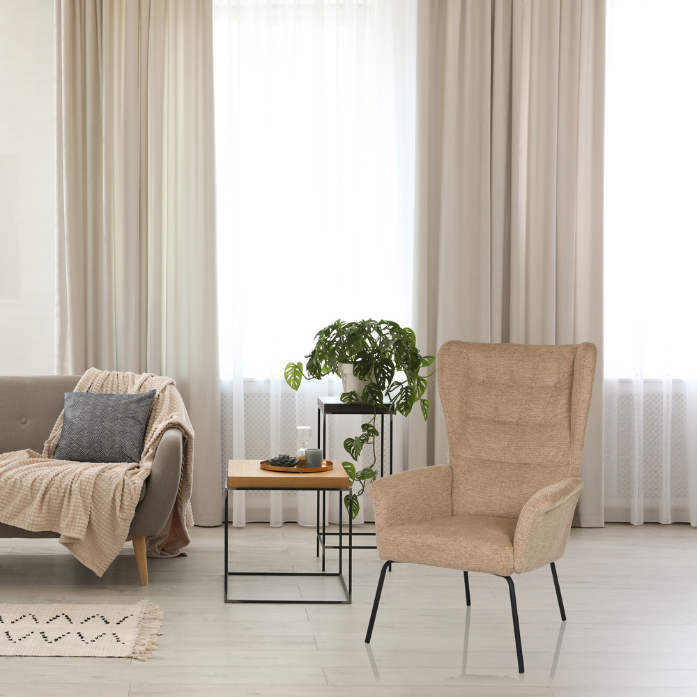 HAVENIO Sessel Stoff Beige