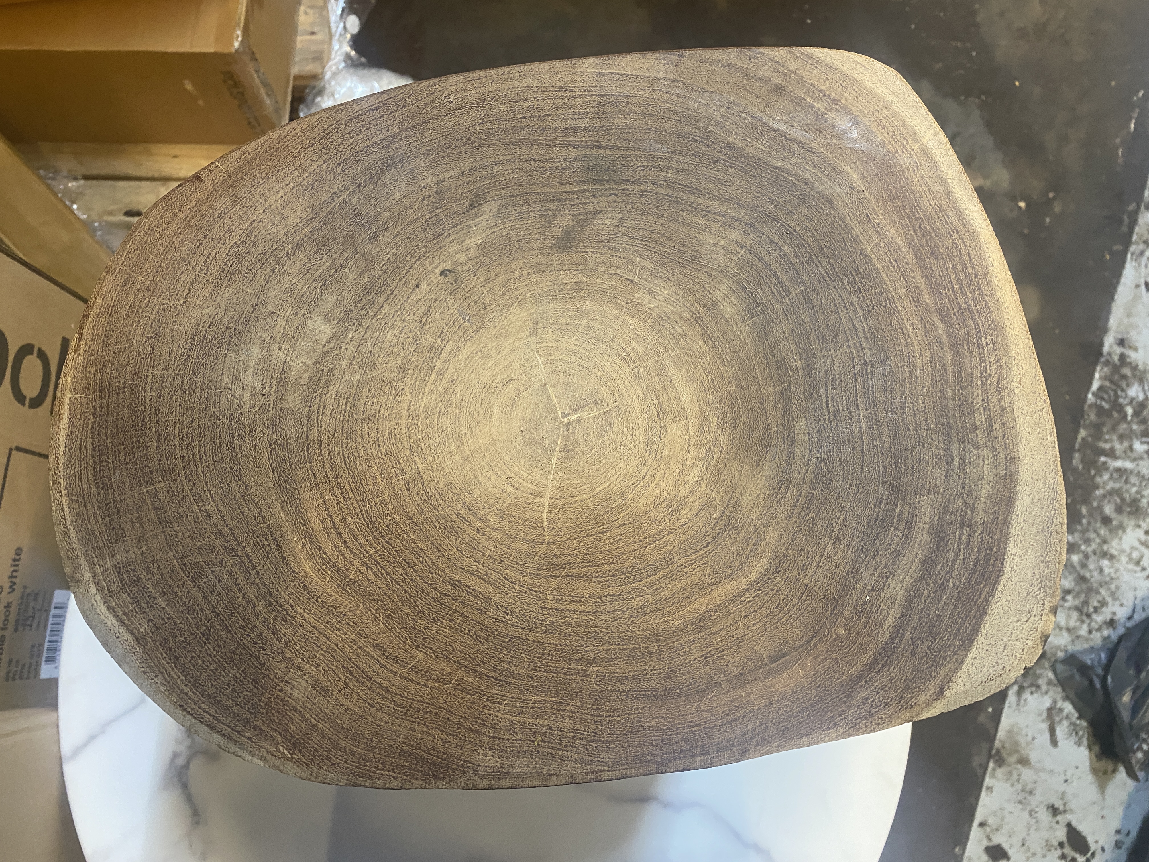 Devils Eye Hocker Holz Braun