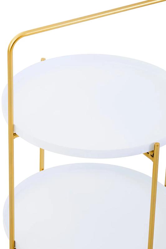 Trosa Two Tier Weiß und Gold Beistelltisch
