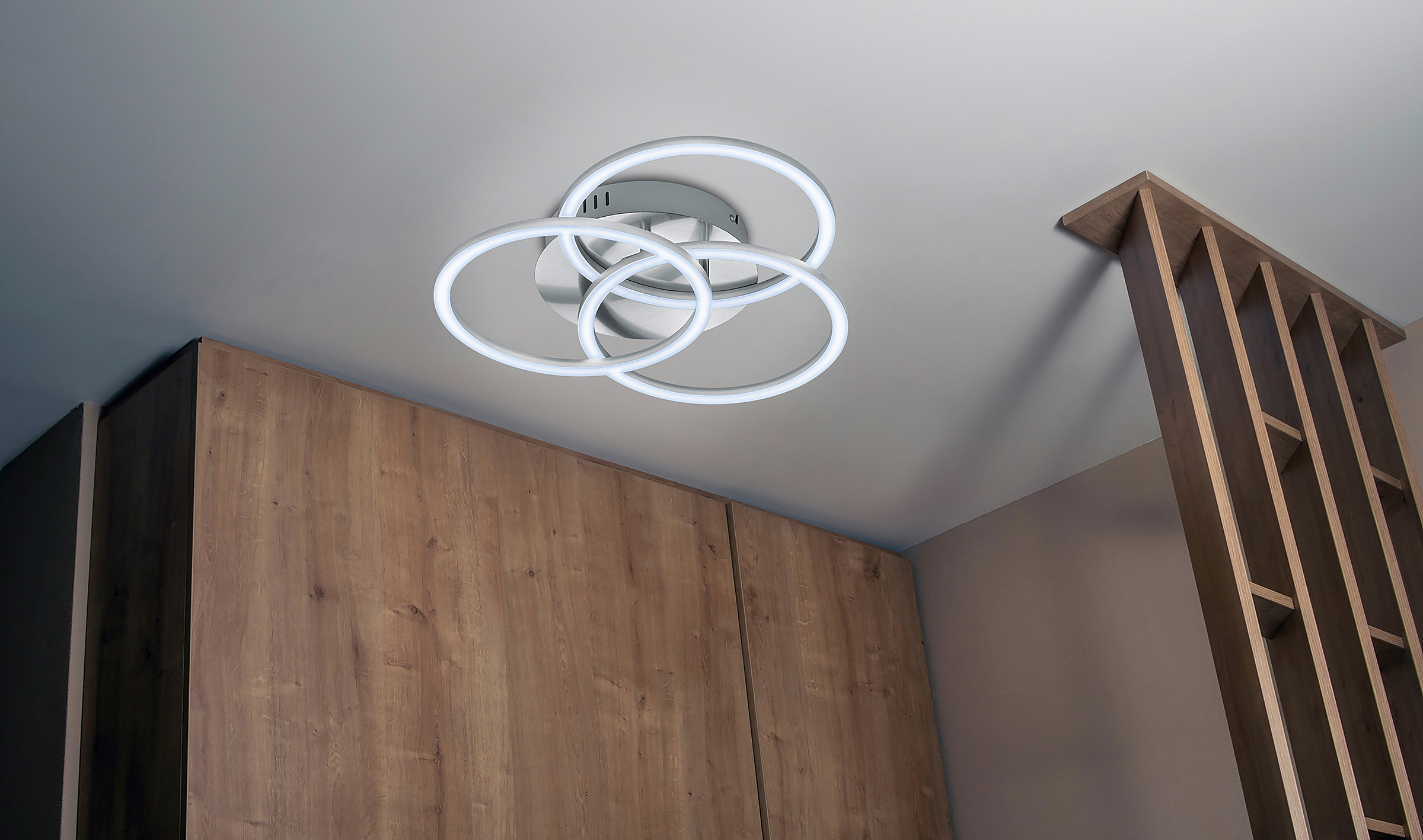 1-Flammig Circle LED-Deckenleuchte Eisen Silber