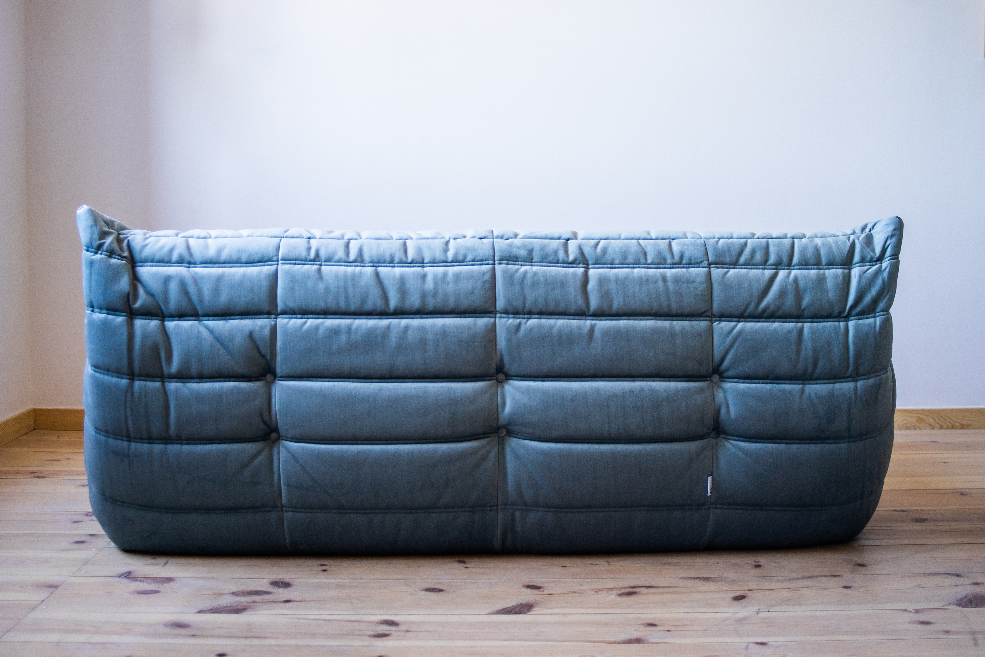 Togo Sofa 3-Sitzer Samt Azurblau