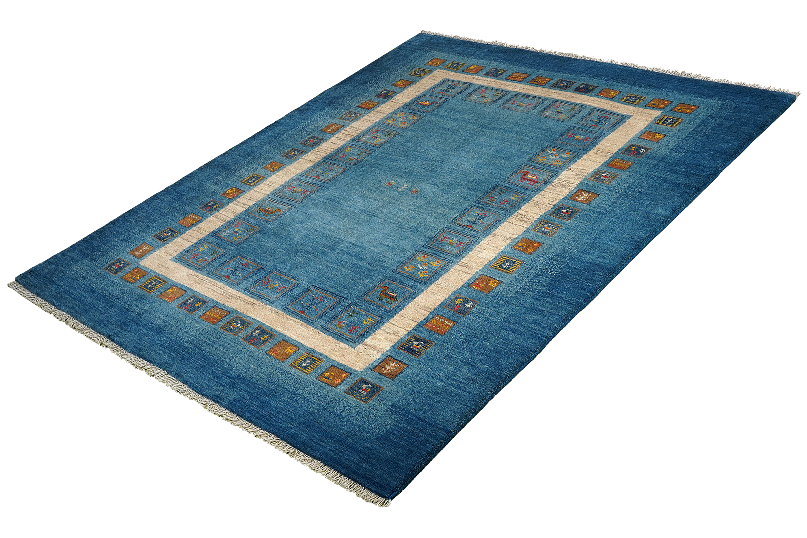 Rizbaf Gabbeh-Teppich Wolle Blau