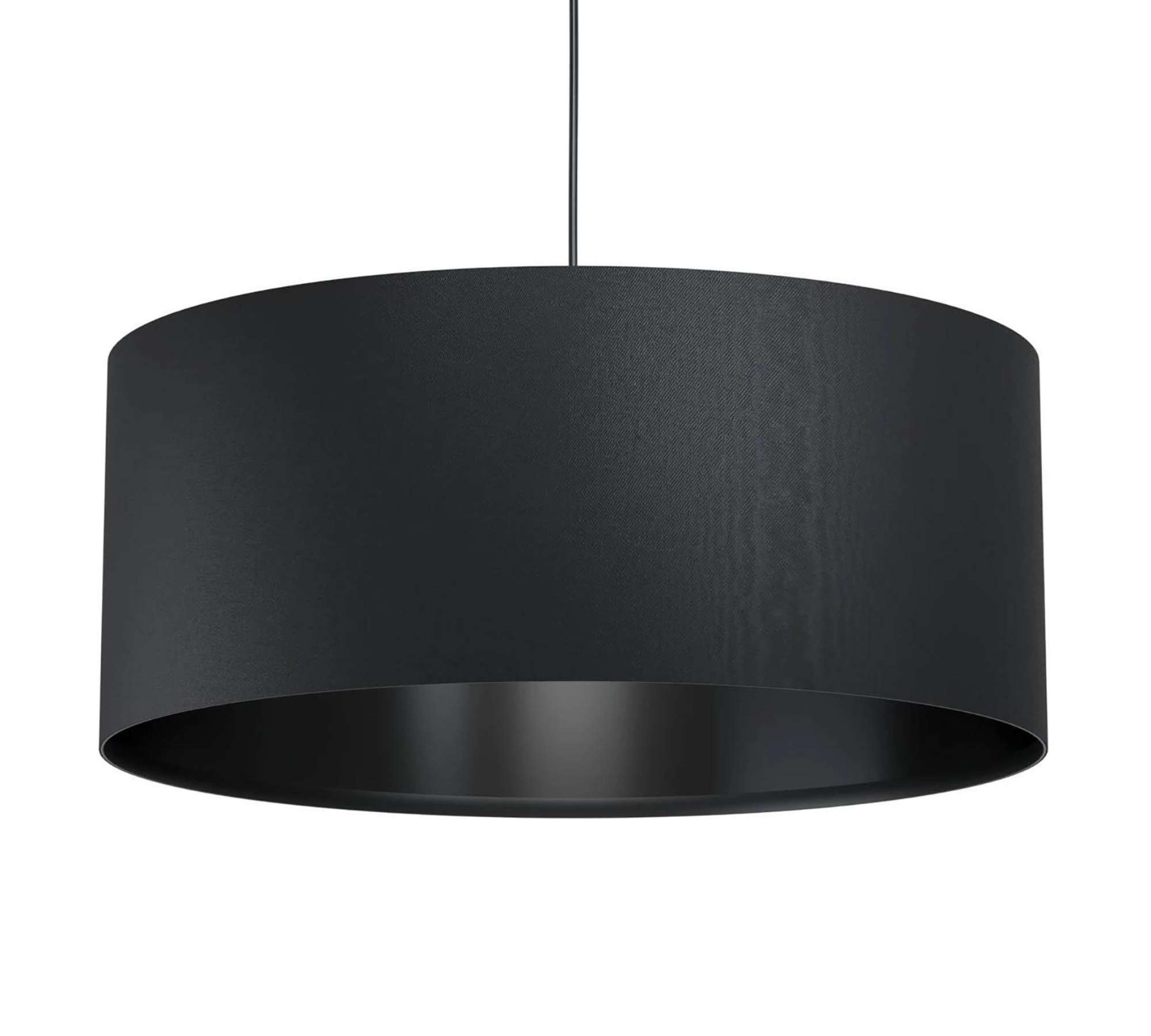Pendelleuchte 1-flammig Textil Metall Schwarz