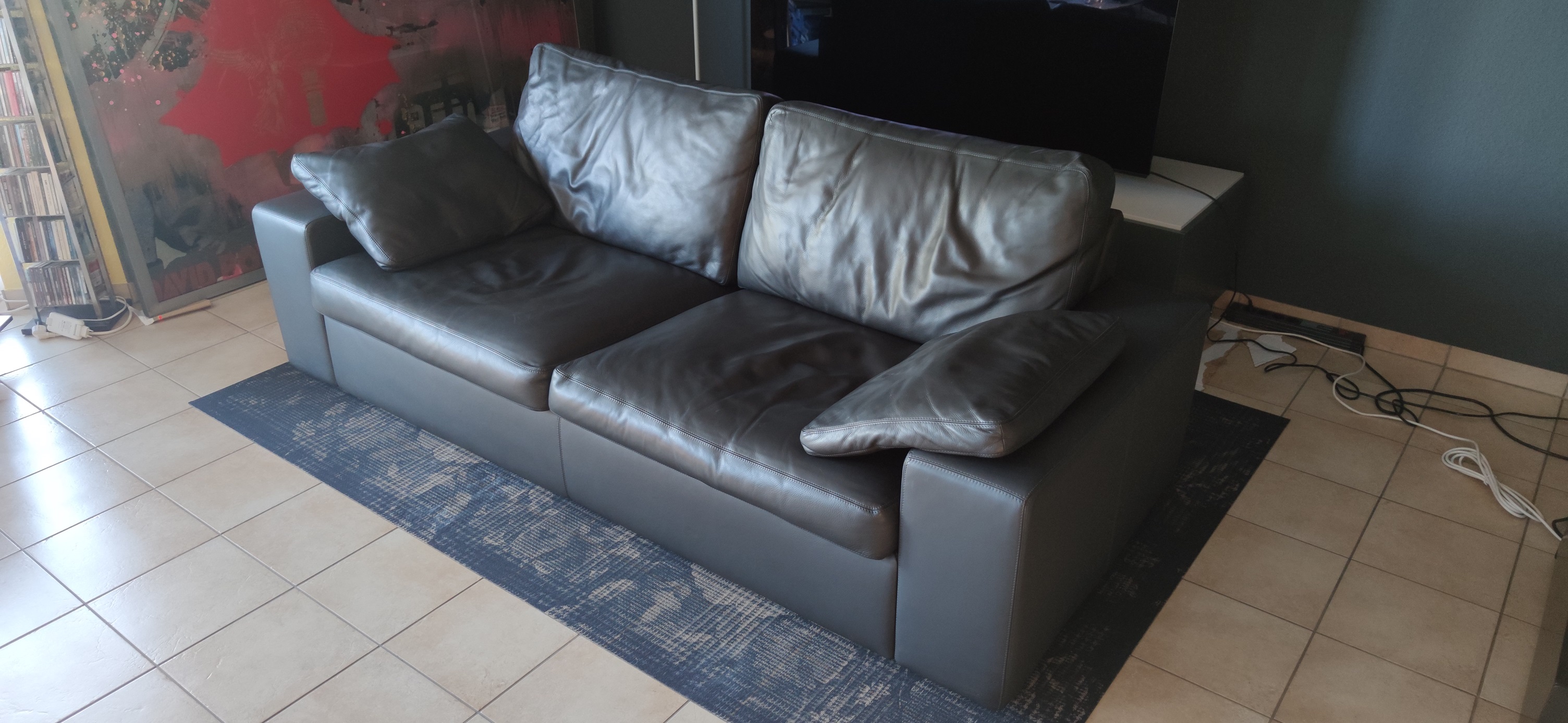 Conseta Sofa 3-Sitzer Leder Anthrazit