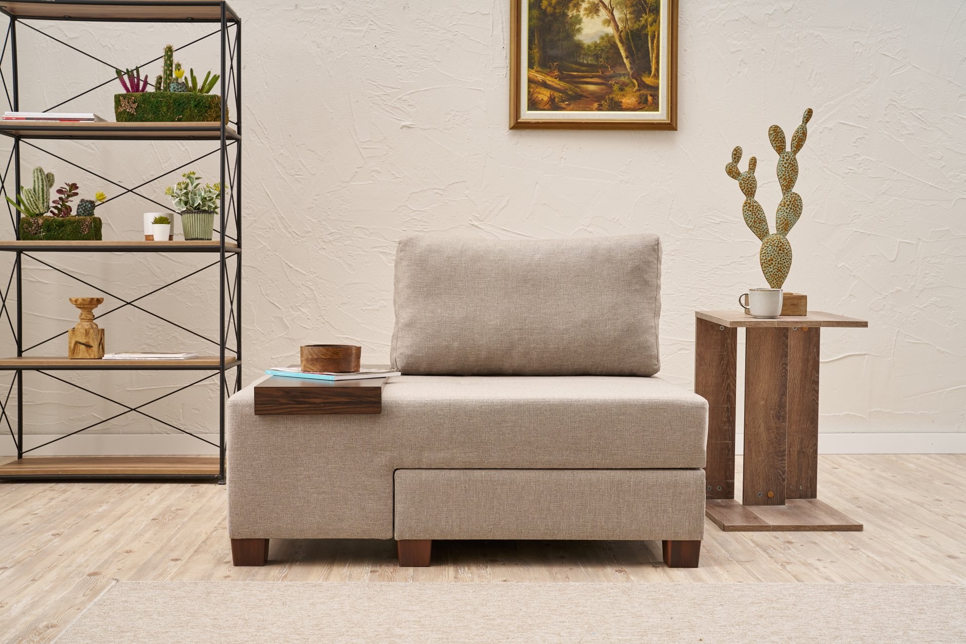 Perenna 1-seater module left linen cream