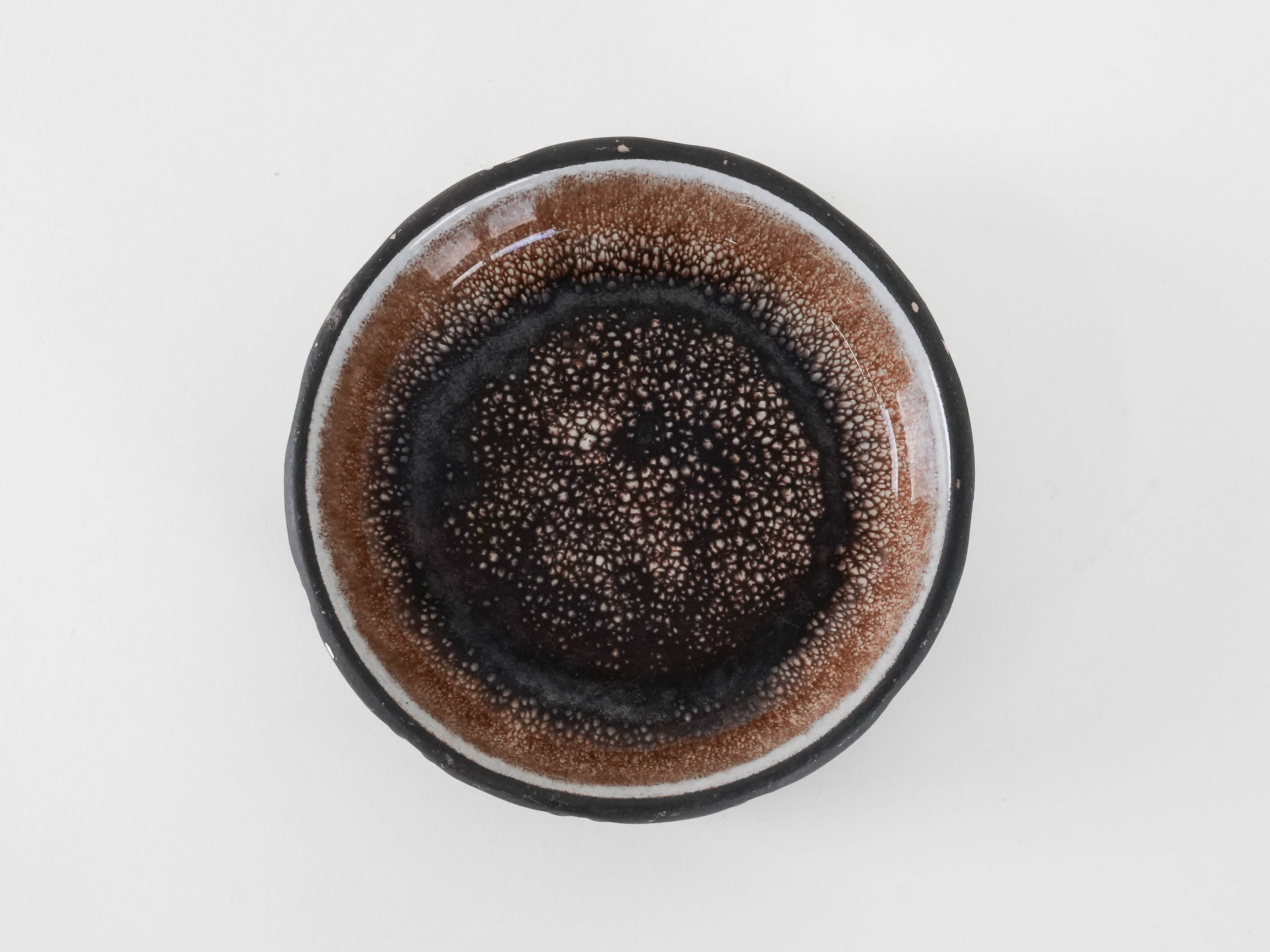 Ceramic bowl Brown White 1960s