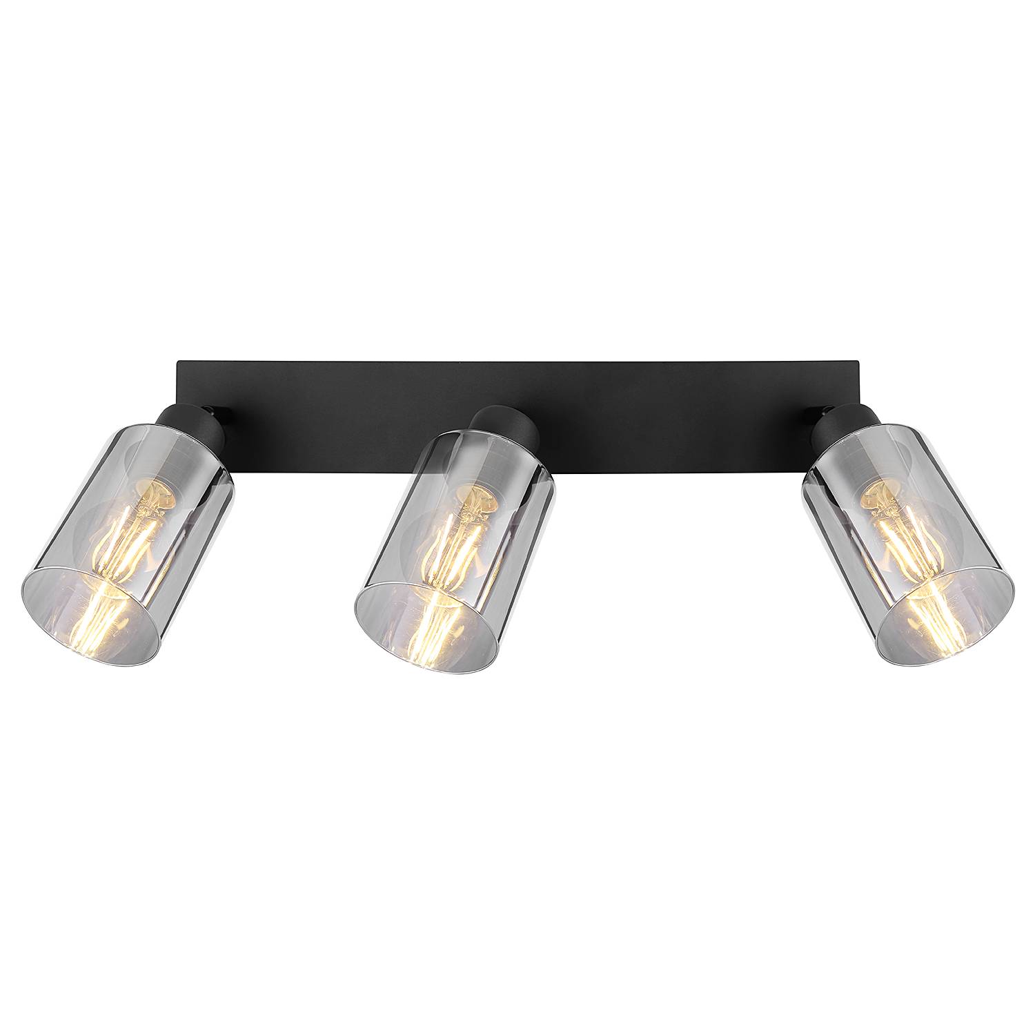 3-Flammig Hadera Deckenstrahler Farbglas Eisen