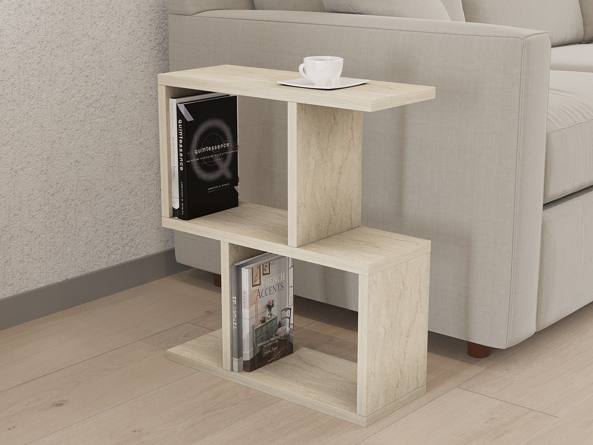 Zet Beistelltisch Holz Travertine