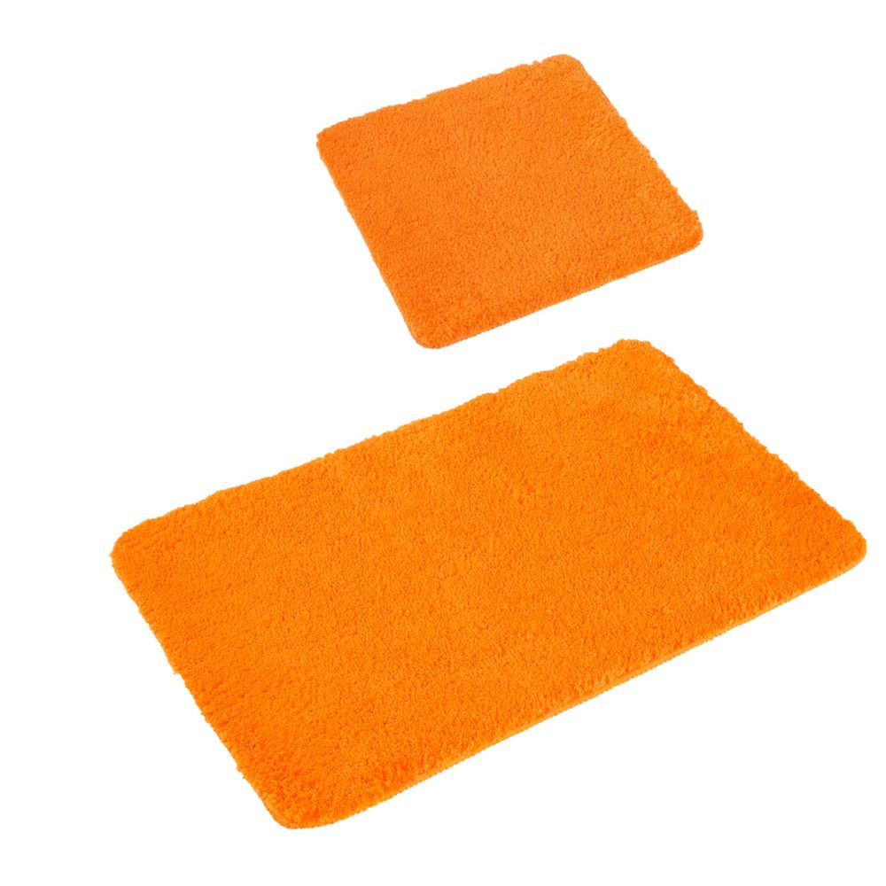 2x Badematten-Set Microfaser Orange