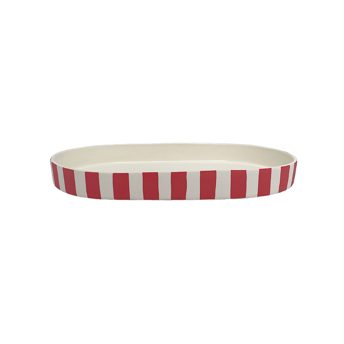 Toppu Tablett Oval Keramik Rot