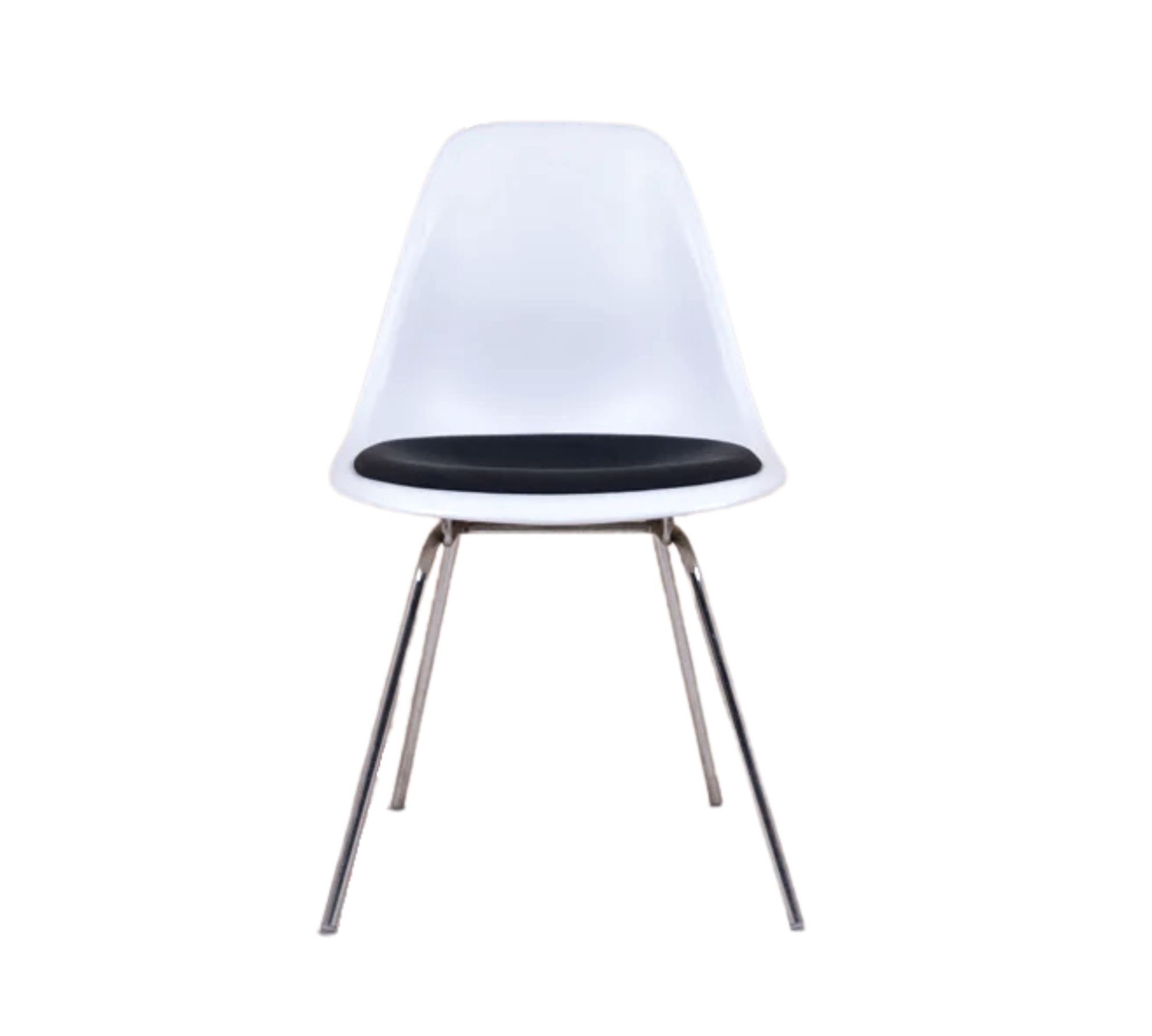 Eames DSX Plastic Side Chair mit Kissen Weiß