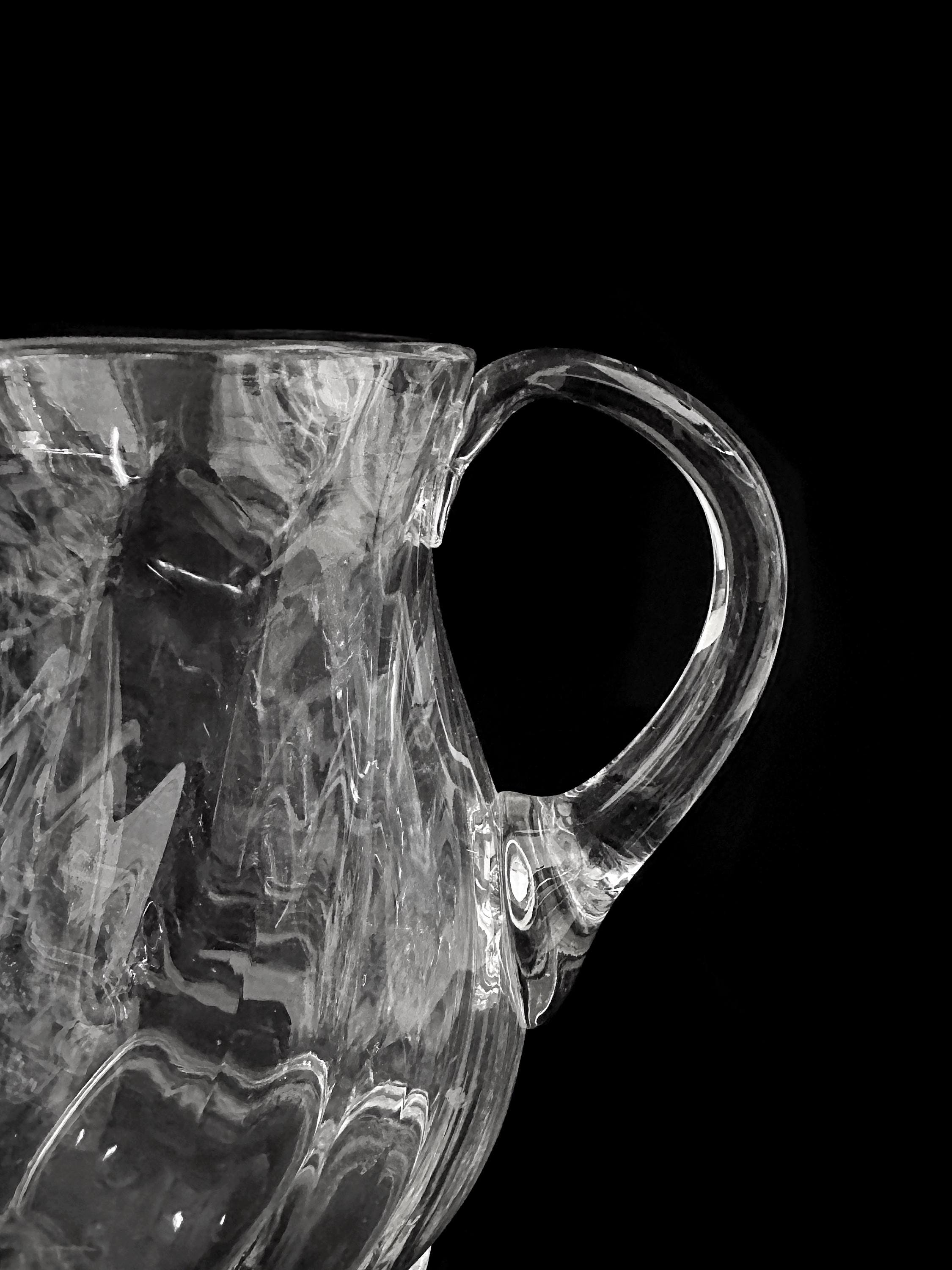 Caraffa per l'acqua in vetro Mid-Century Modernist, anni '50