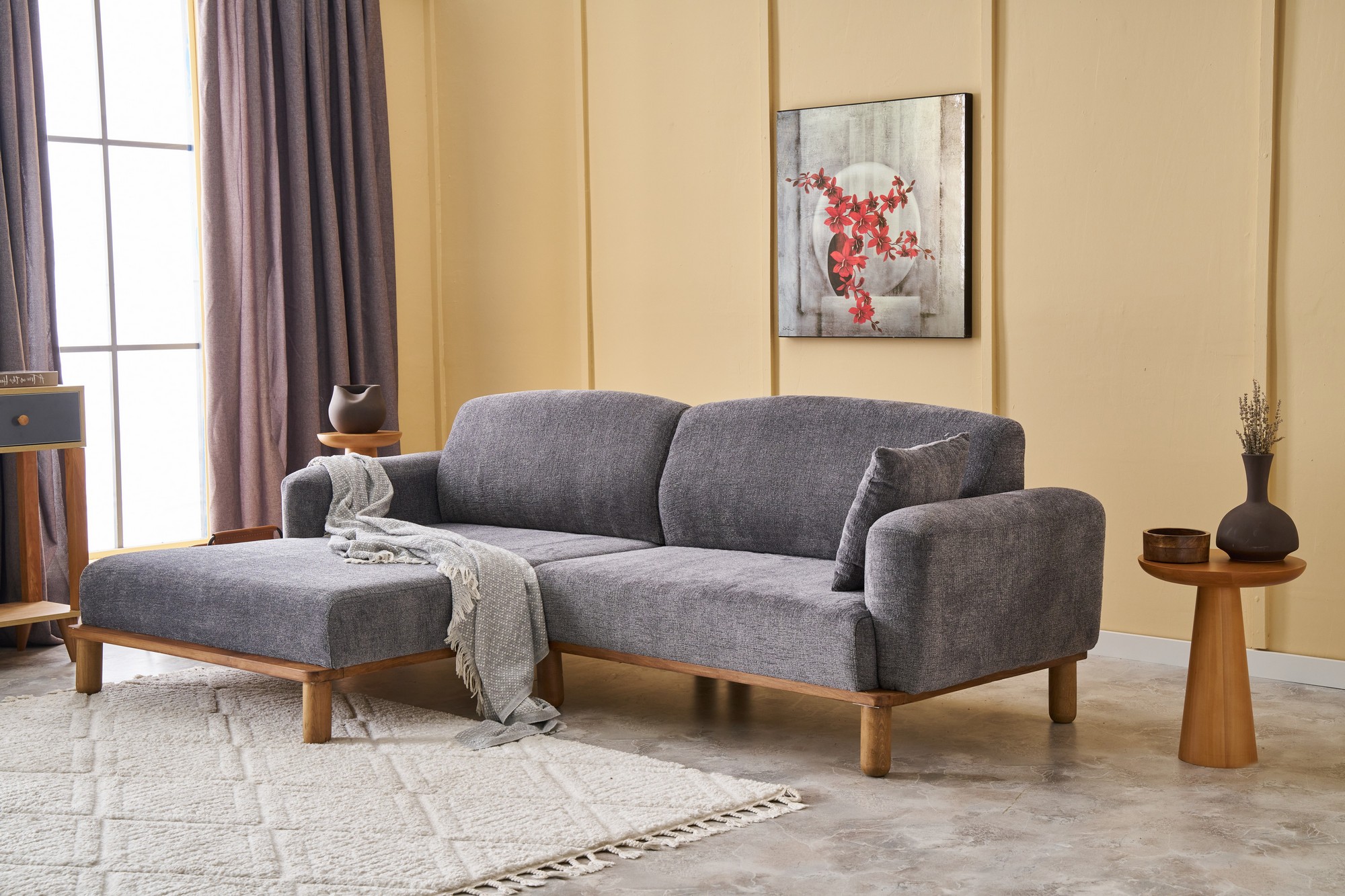 Rens Sofa Récamiere Links Grau