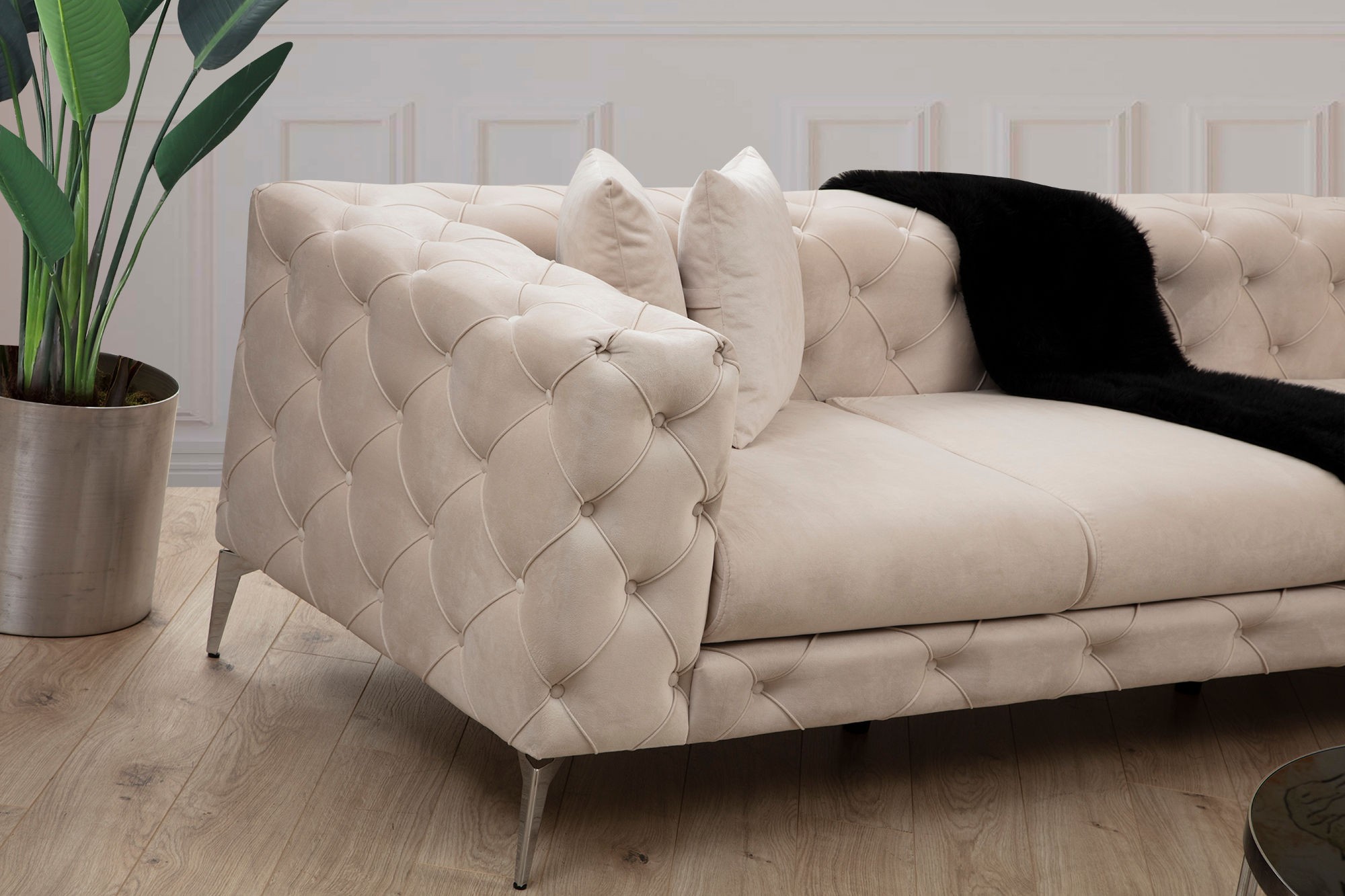 As corner sofa right ecru