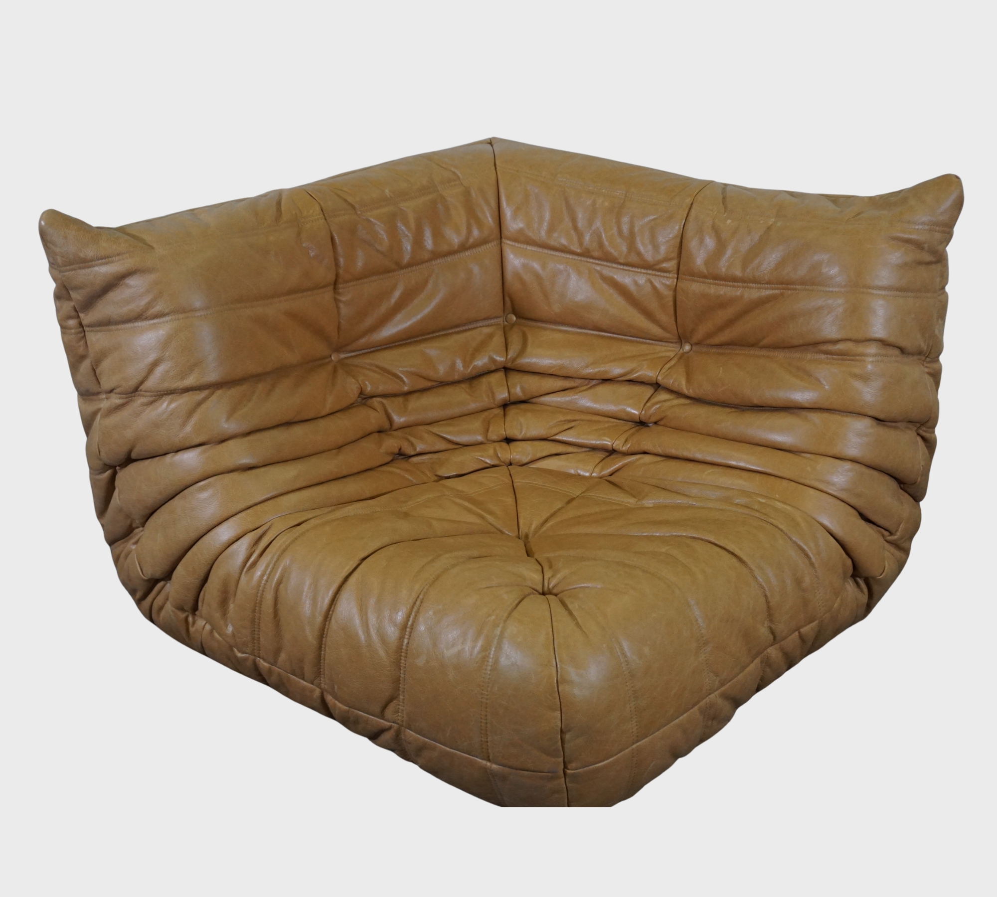 Togo Ecksofa Pull-Up-Leder Kamelbraun