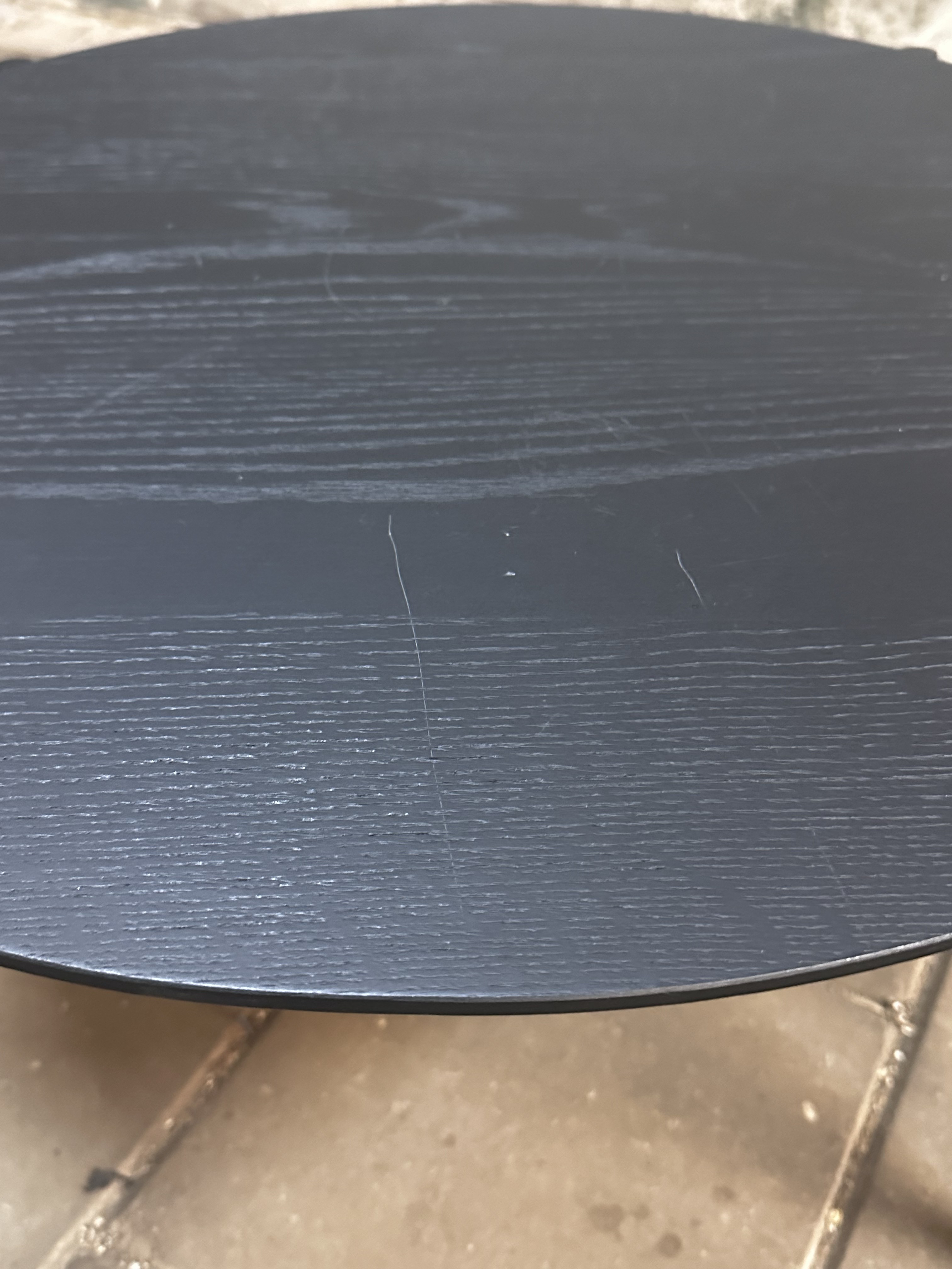 Schild 2x Couchtisch-Set Eichenholz Metall Ø70cm Ø50cm