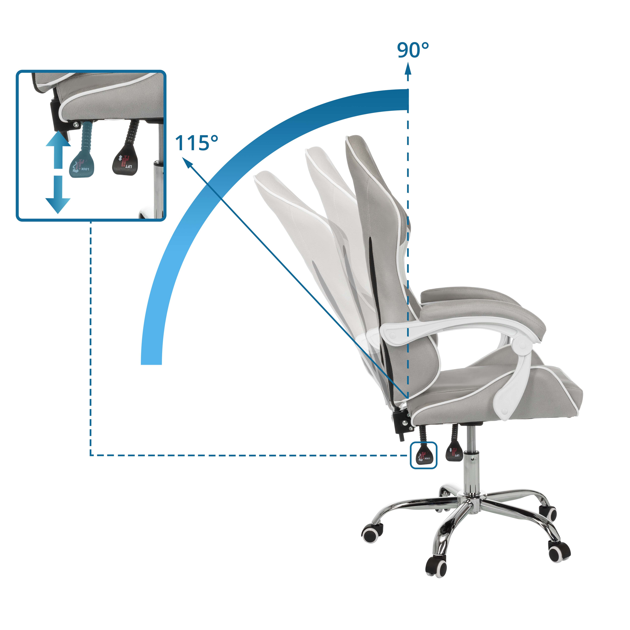 GAMEBREAKER W03 Bürostuhl Textil Grau