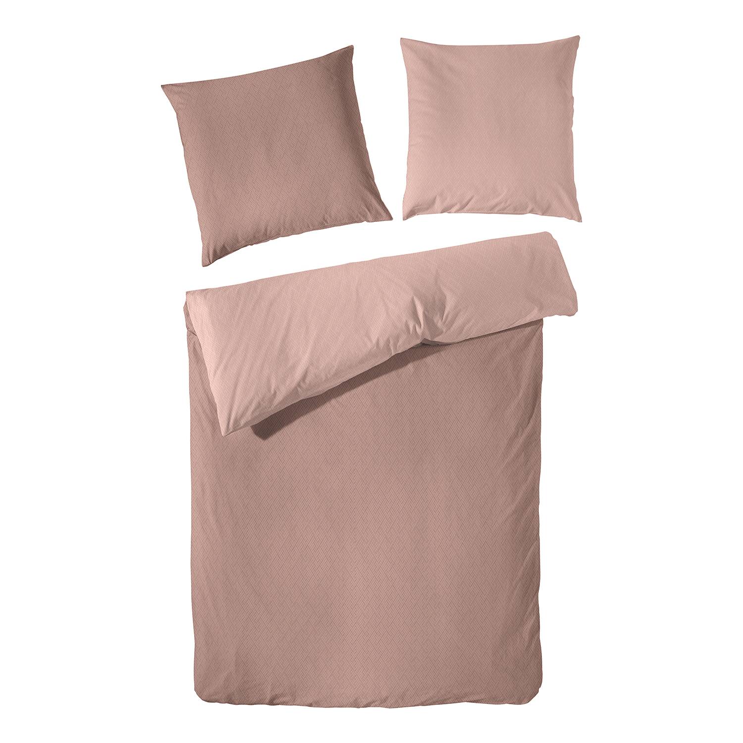 Uni-Kat Bettwäsche Flanell Braun 135x200cm Kissen 80x80cm