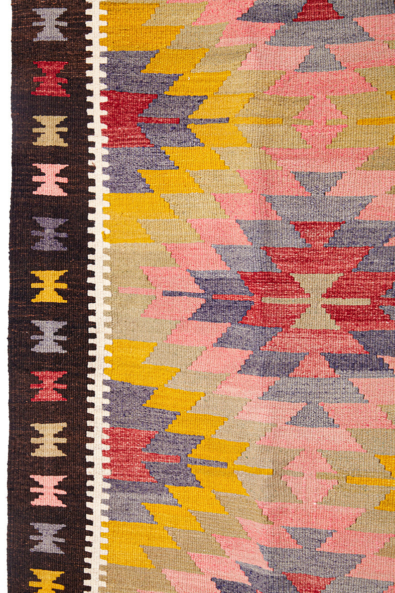 Vintage Anatolian Kilim Handgewebt Wolle 1960er Jahre