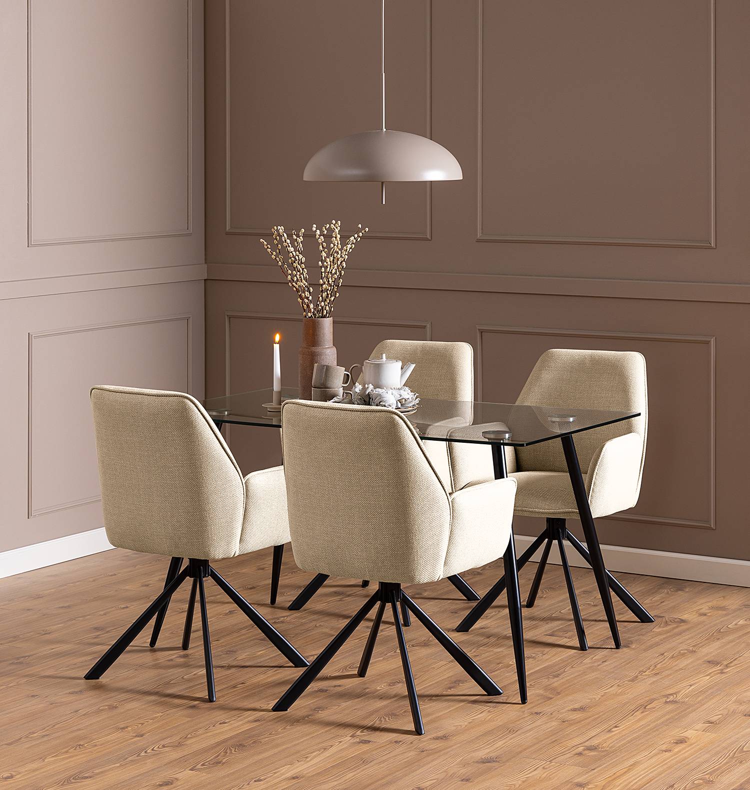 2x Sundet Armlehnstuhl Drehbar Beige