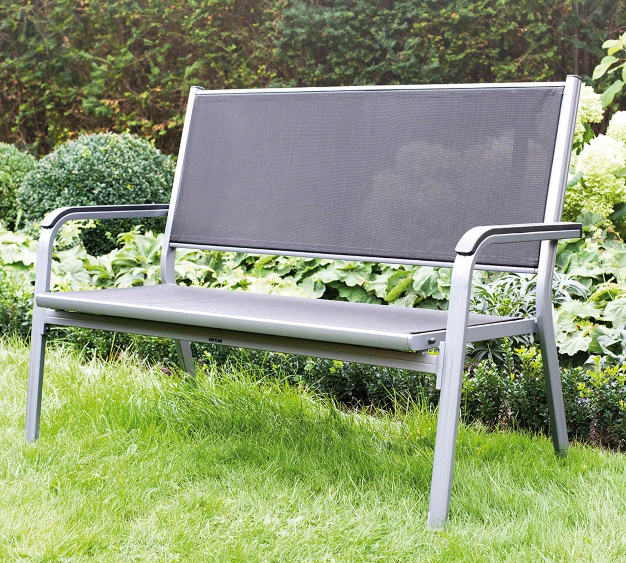 Gartenbank Webstoff Metall Anthrazit