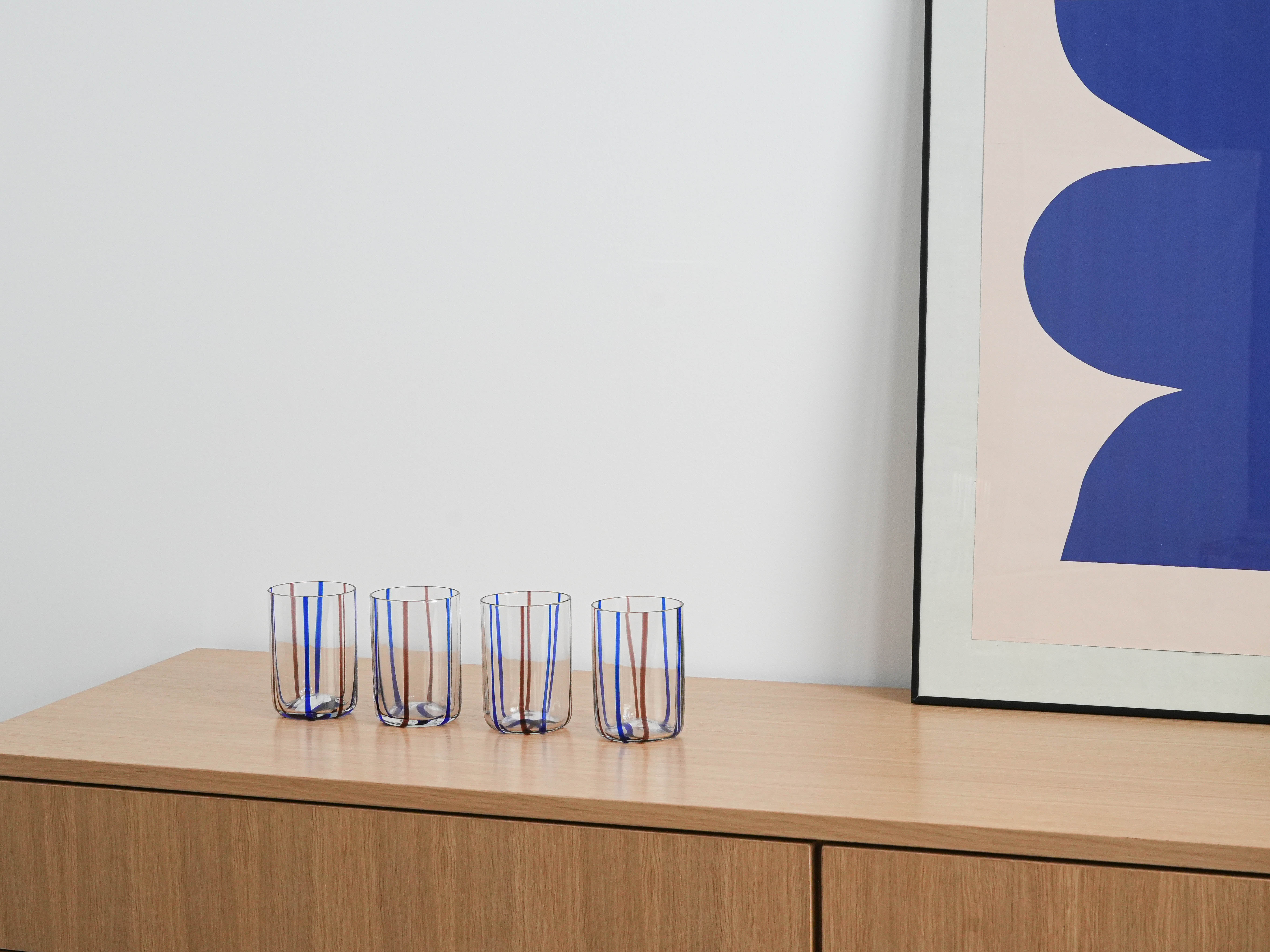 Glasses Set of 4 Multicolored 1970s