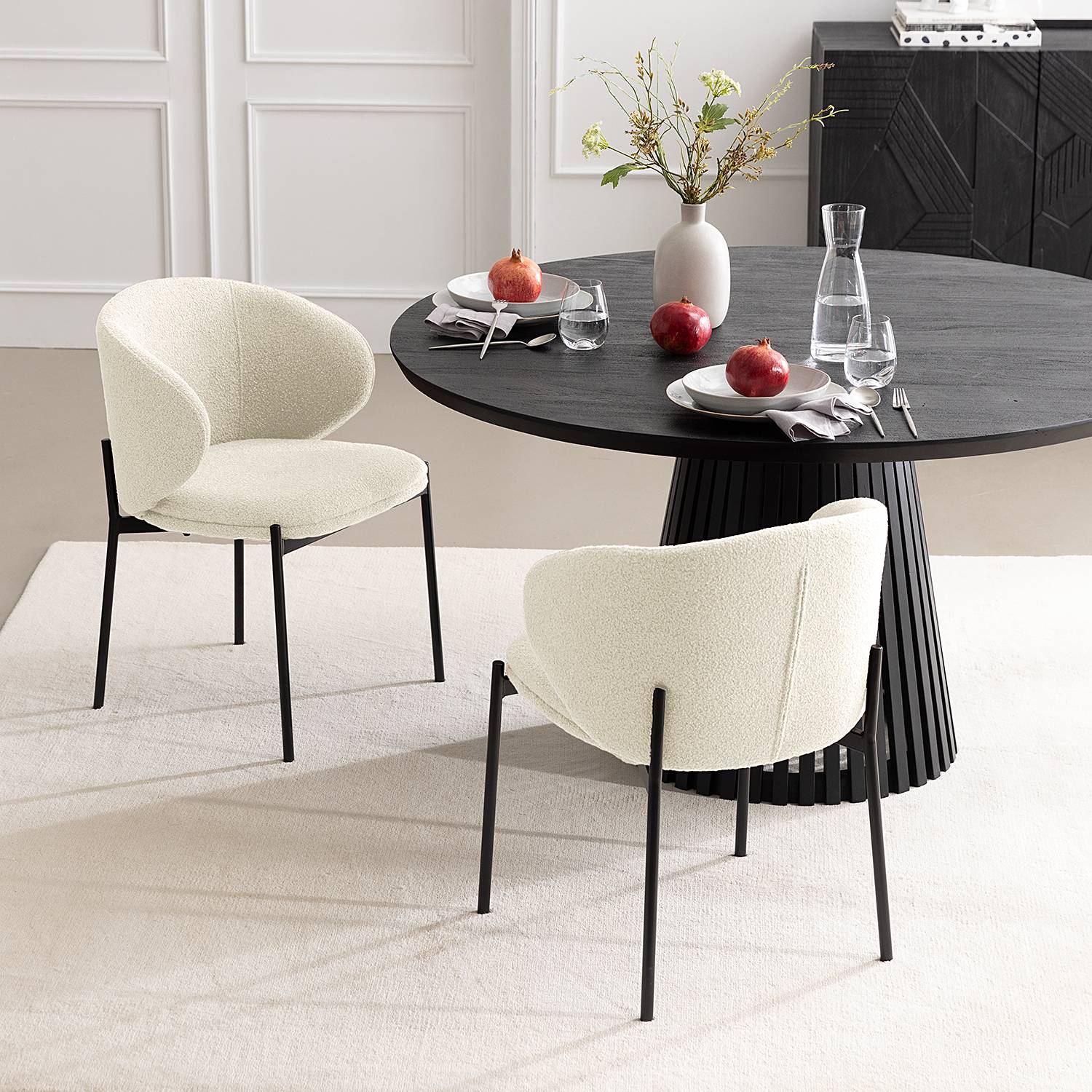 2x Polsterstuhl Banneker Creme