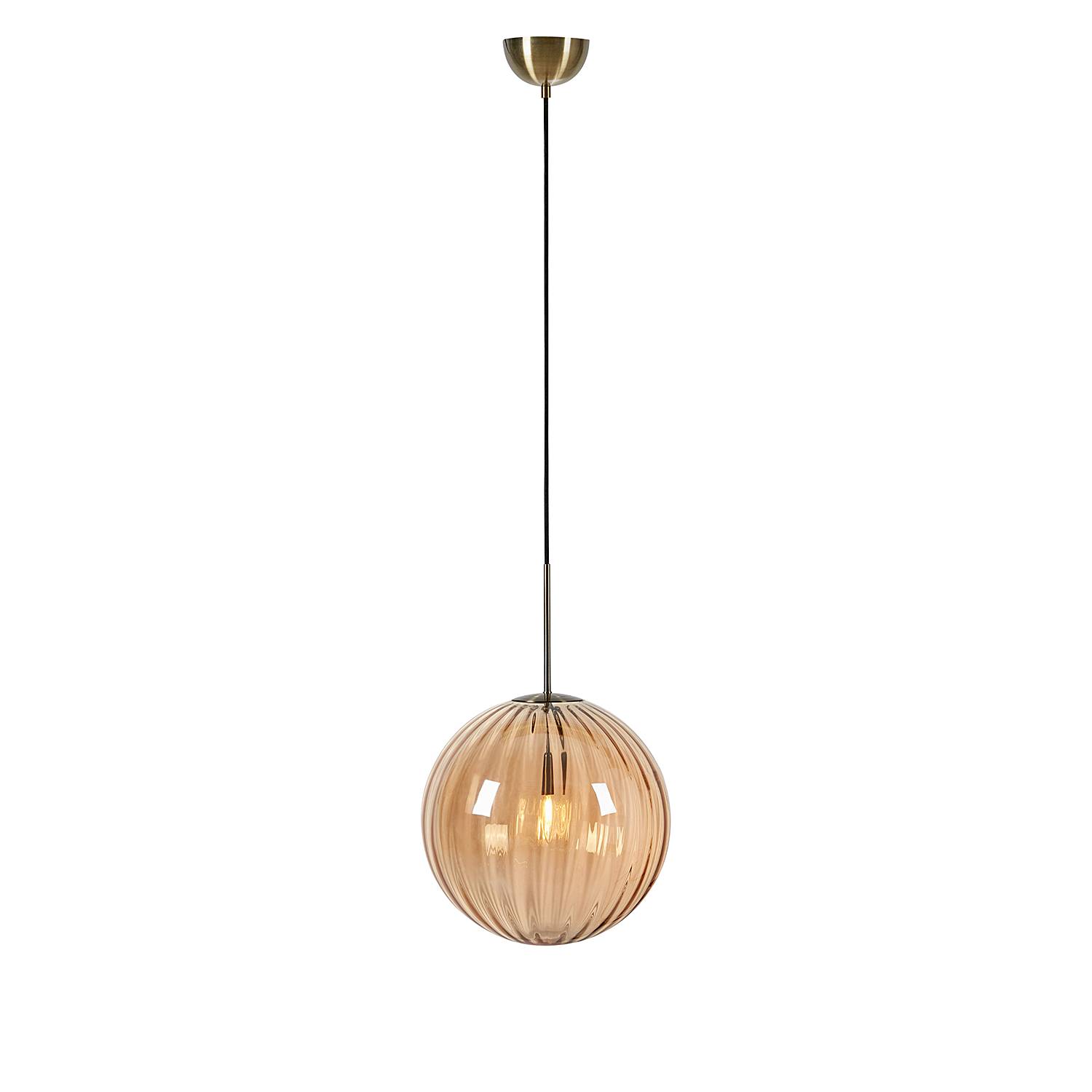 Pendelleuchte Fengari Eisen Farbglas Messing