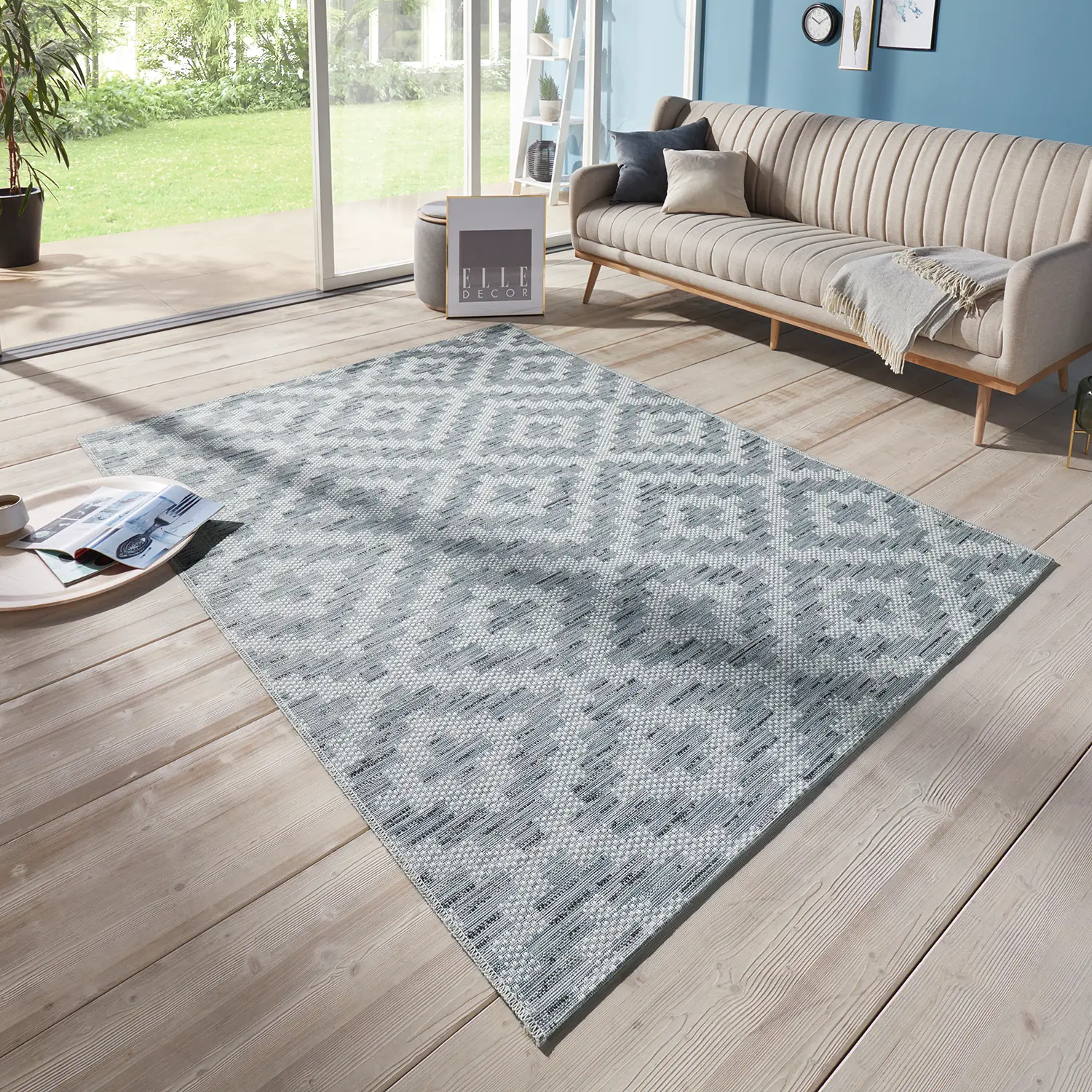 Creil In-/Outdoorteppich Taubengrau
