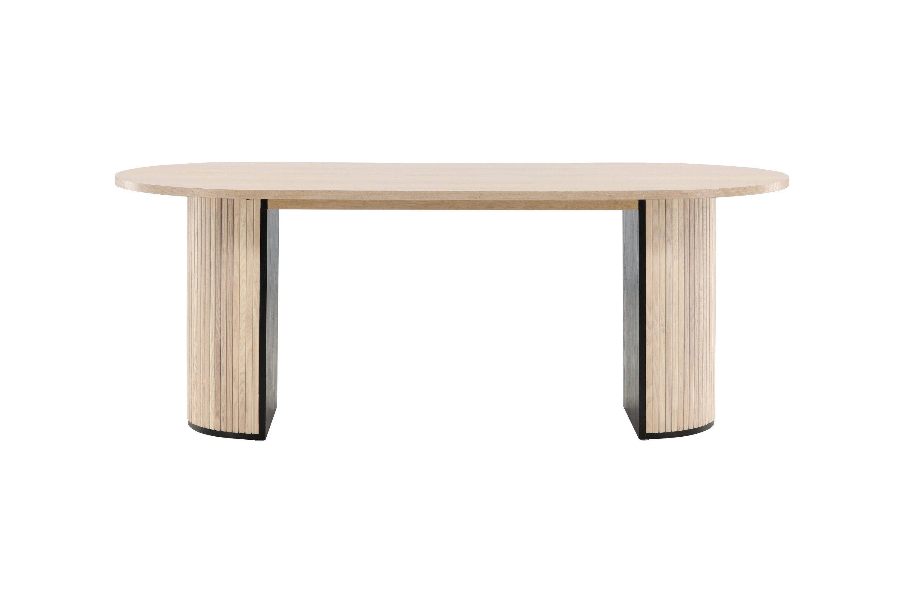 Bianca Oval Dining table Whitewash Veneer