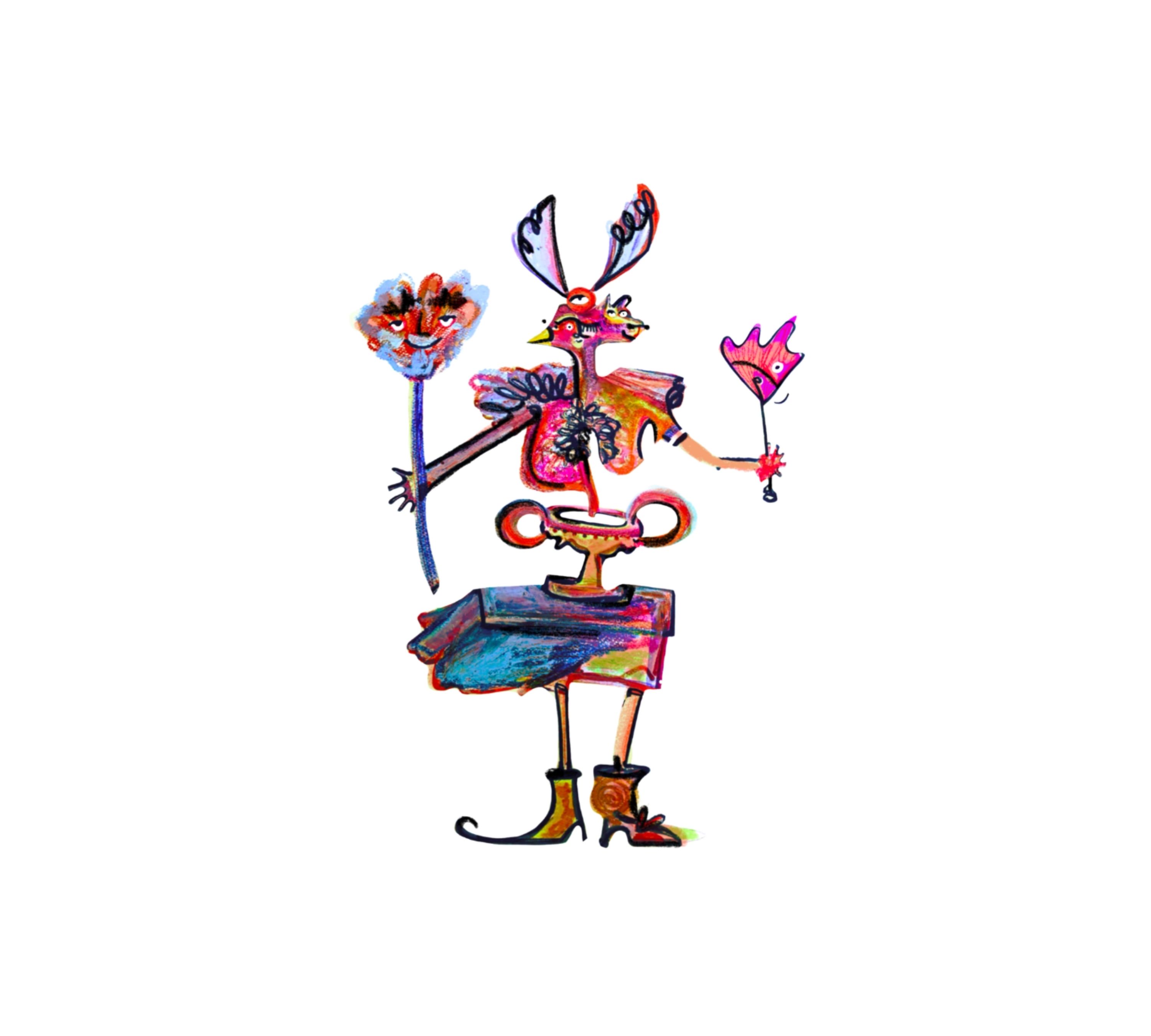 Stampa d'arte Hekate multicolore