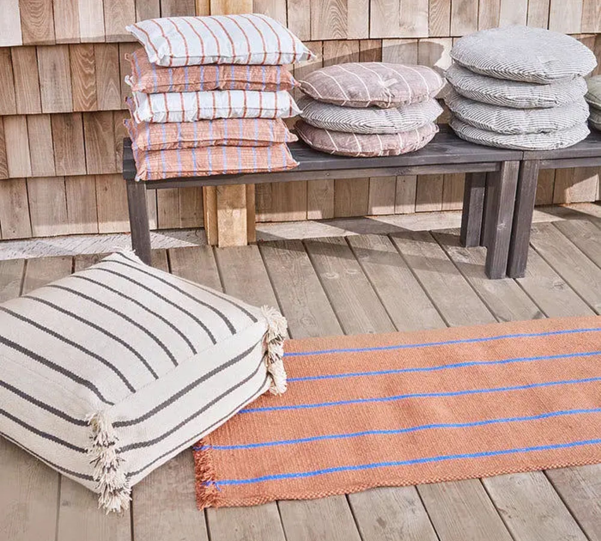 Kyoto Outdoor Cushion Recycled Polyester Striped