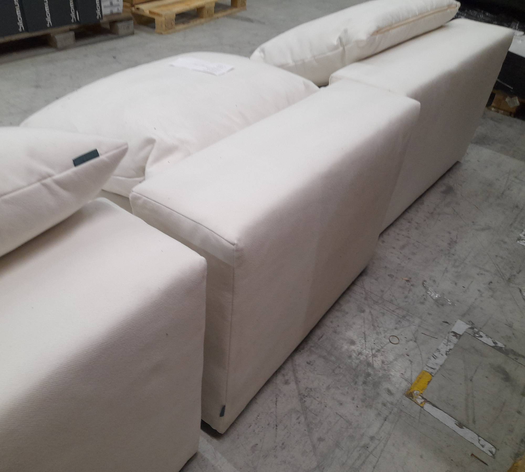 Flayr Ecksofa Webstoff Cremeweiß