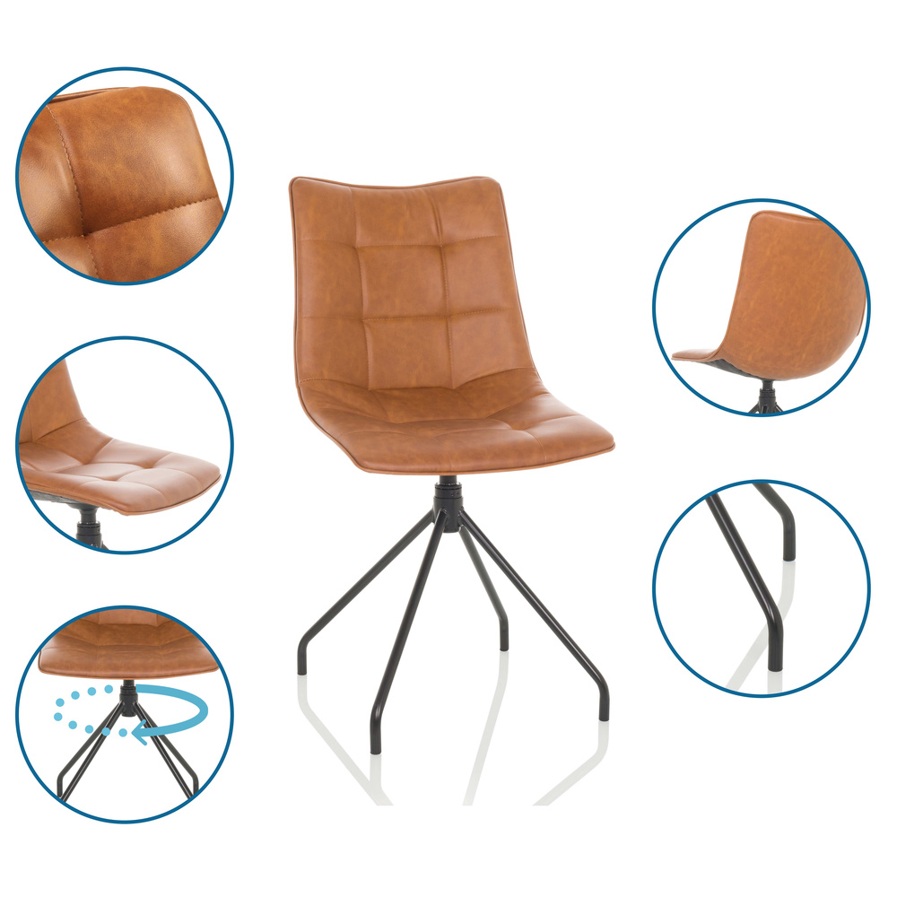 Tarviso dining chair faux leather brown