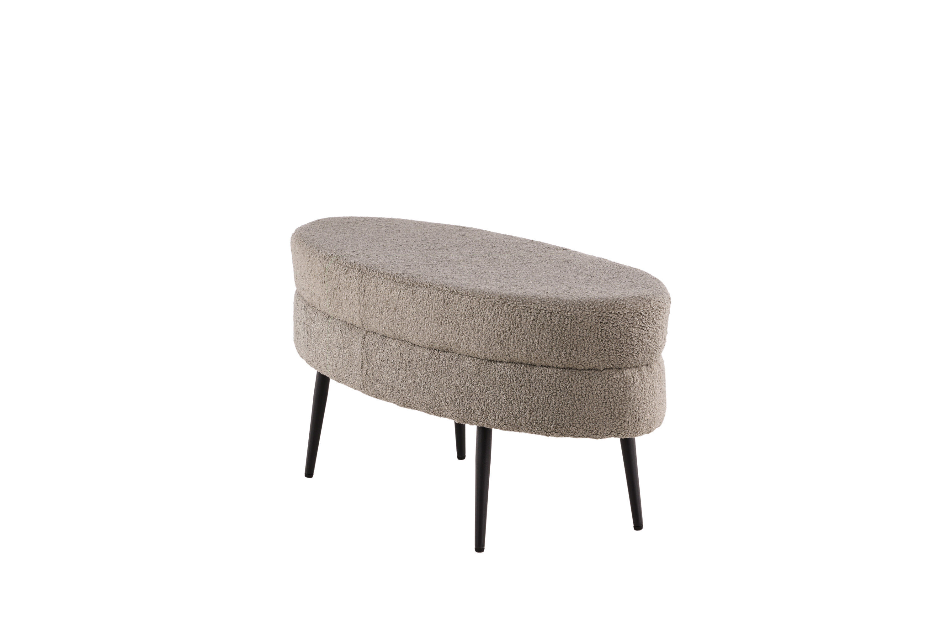 Otto Pouf Teddy Schwarz Beige 