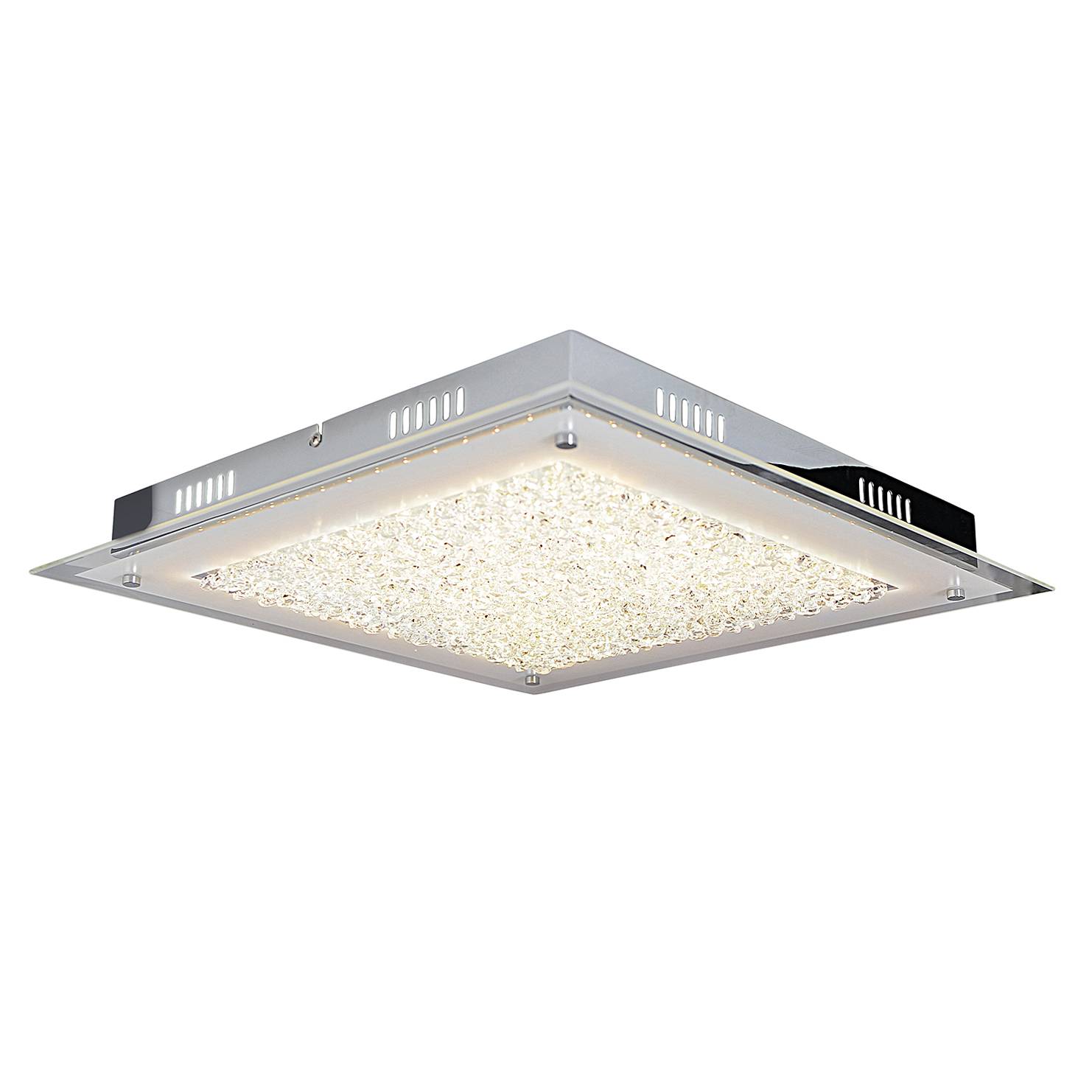 LED-Deckenleuchte Metall Glas Silber