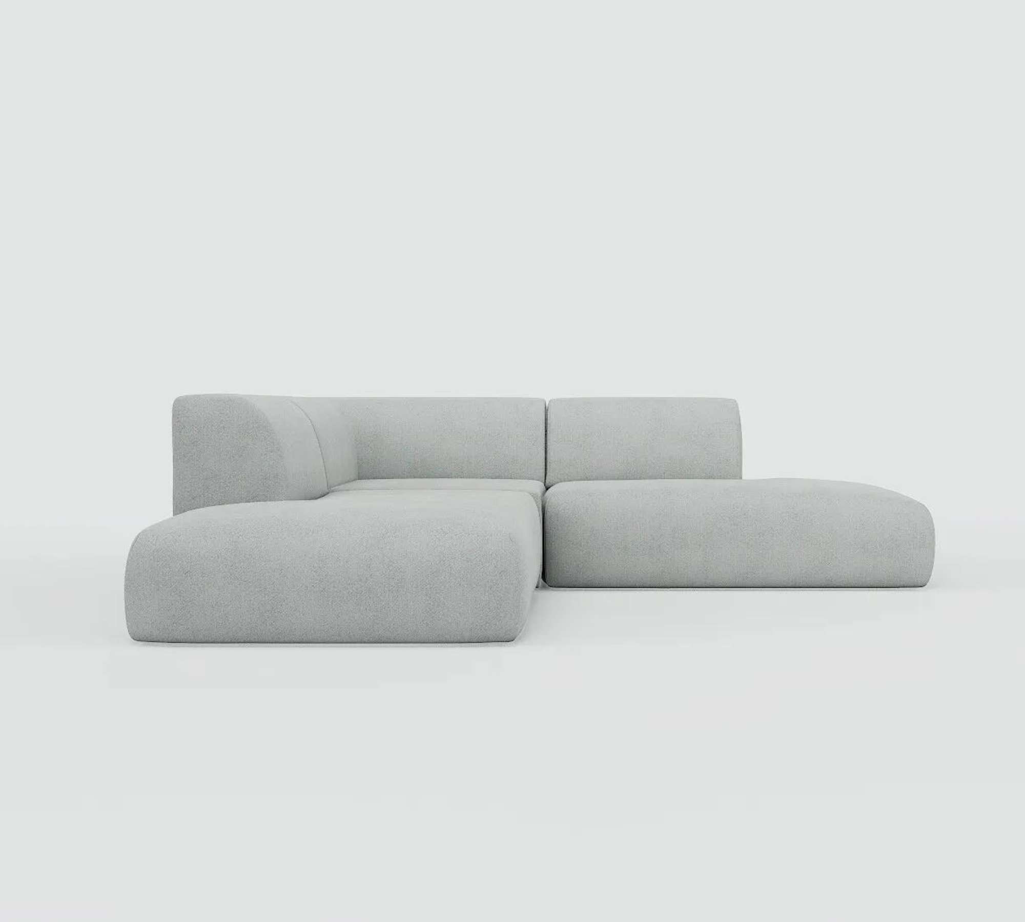 Pyllow Ecksofa Webstoff Sandgrau