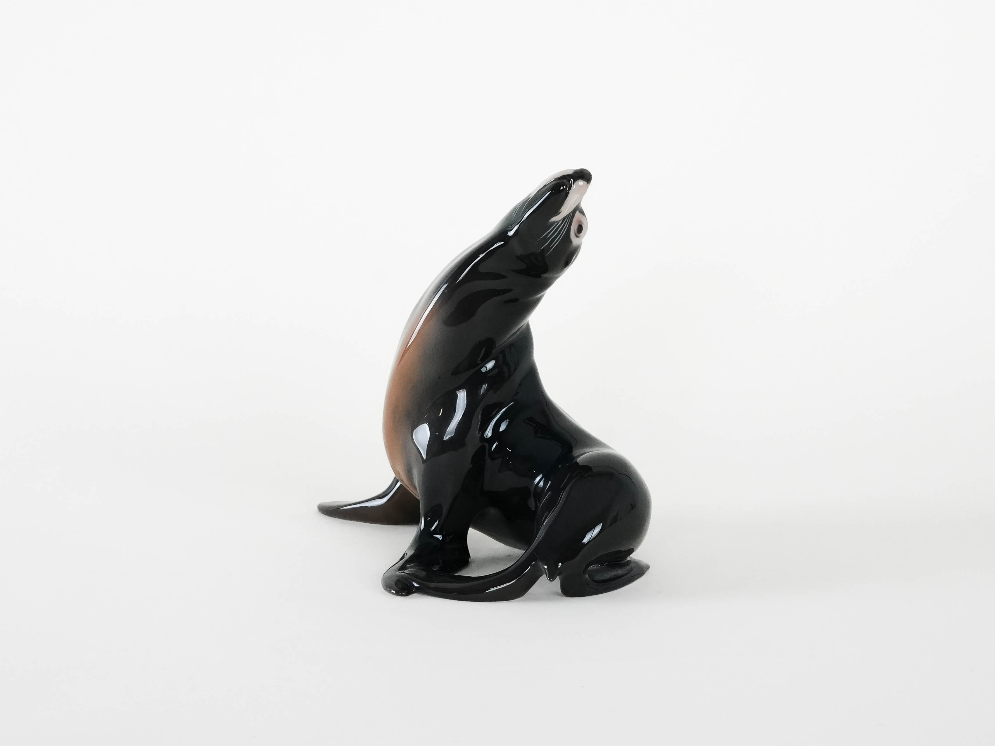 Sealion figure Porcelain Gray 1970s