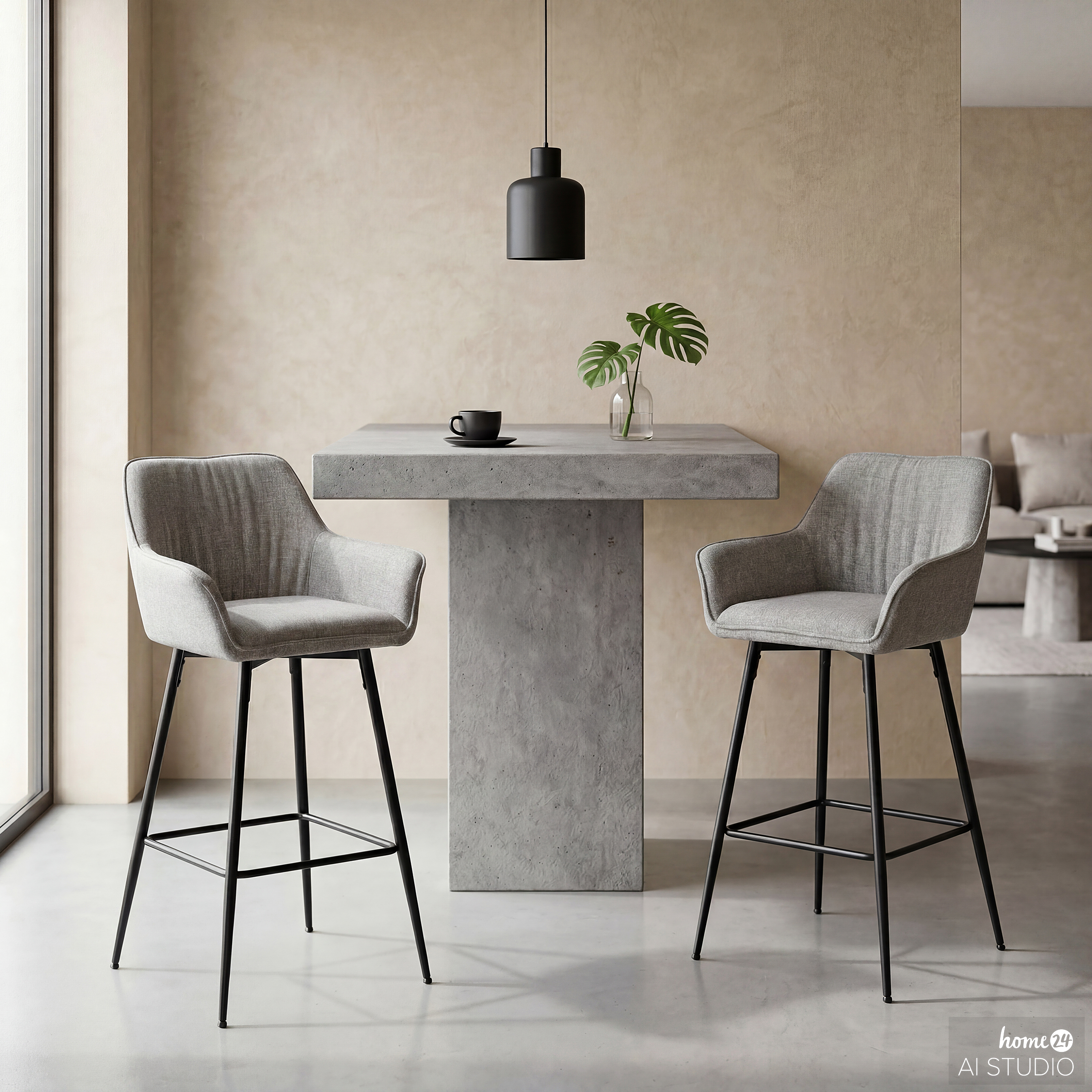 Barstuhl Lelai 2er Set Taupe