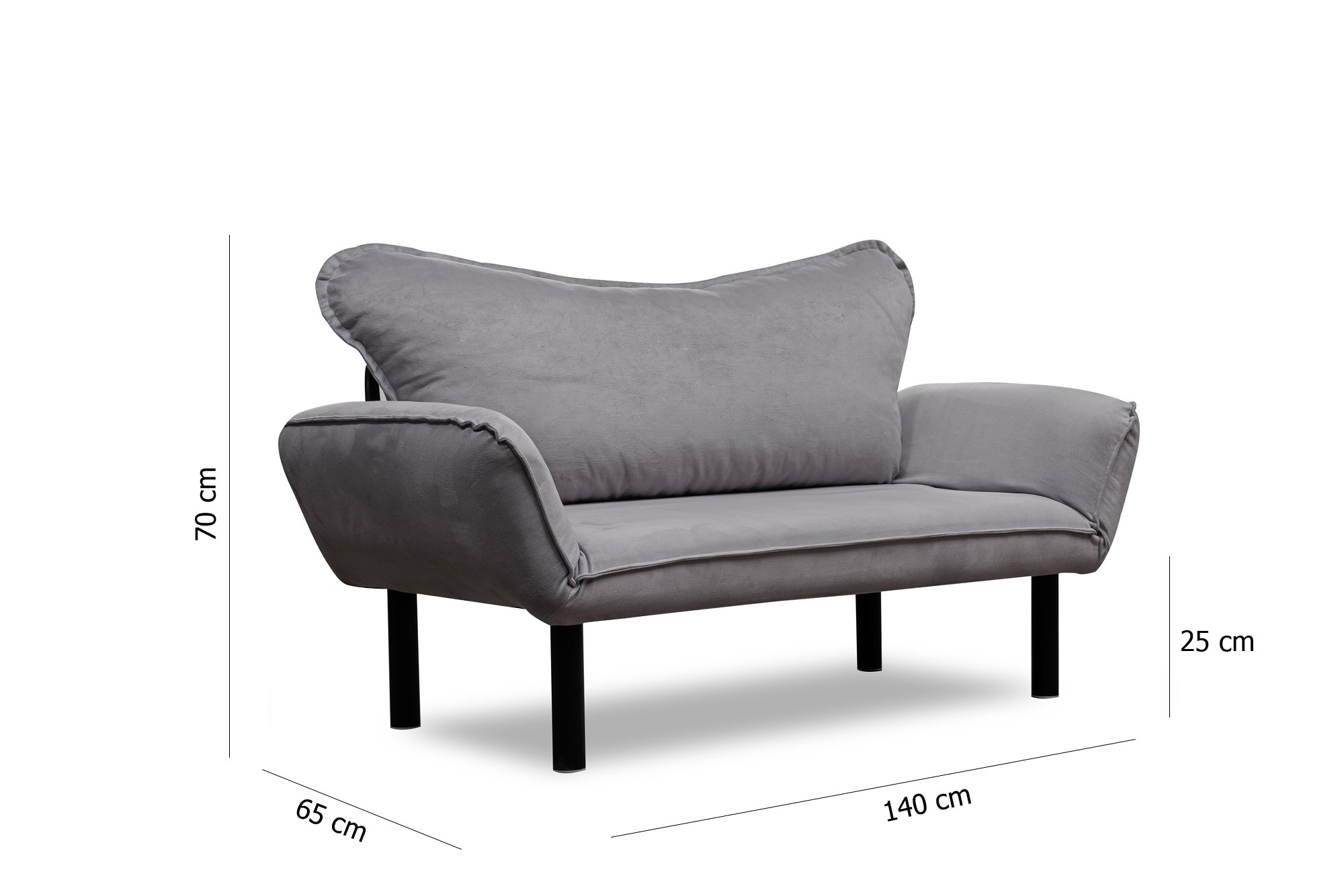 Chatto Schlafsofa 2-Sitzer Grau