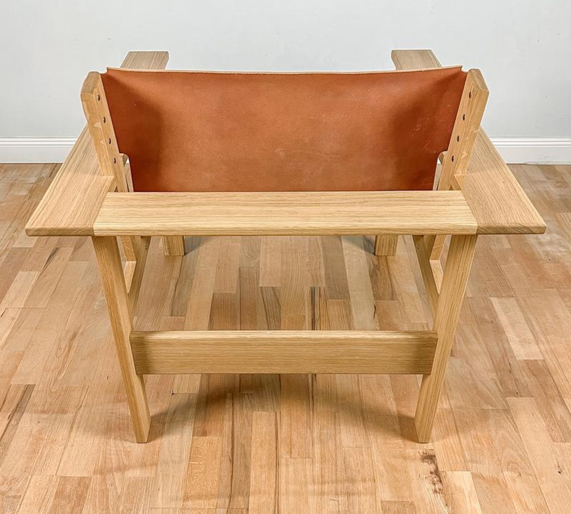 B_002 Lounge Sessel Holz Leder Braun