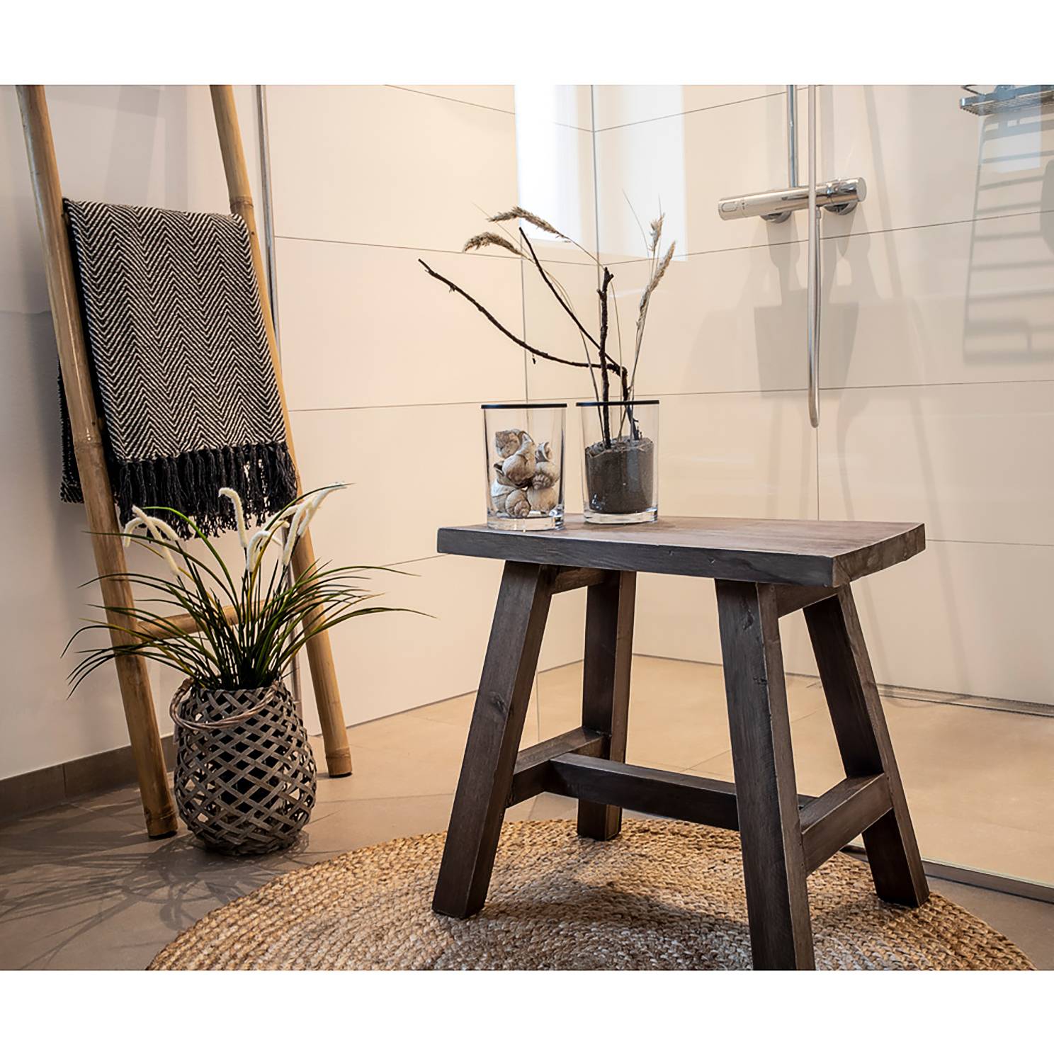 Kurzflorteppich Bombay I Jute Beige Ø 90cm
