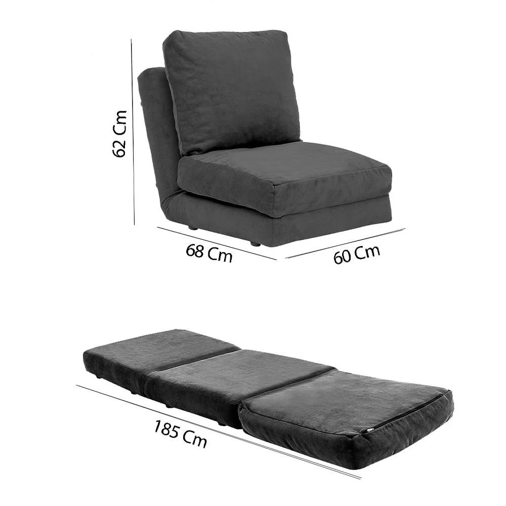 Taida Schlafsofa 1-Sitzer Grau