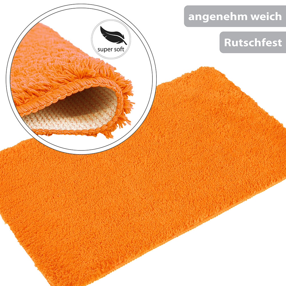 2x Badematten-Set Microfaser Orange