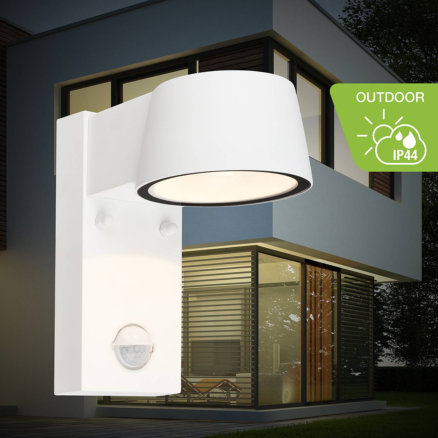 LED-Wandleuchte Hegg mit Sensor Weiß