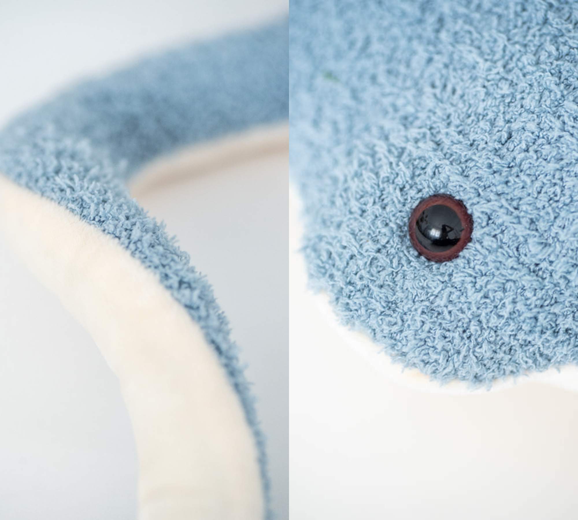 2x Mini Oktopus & Mantarochen Plüschtier Baumwolle Blau Weiß