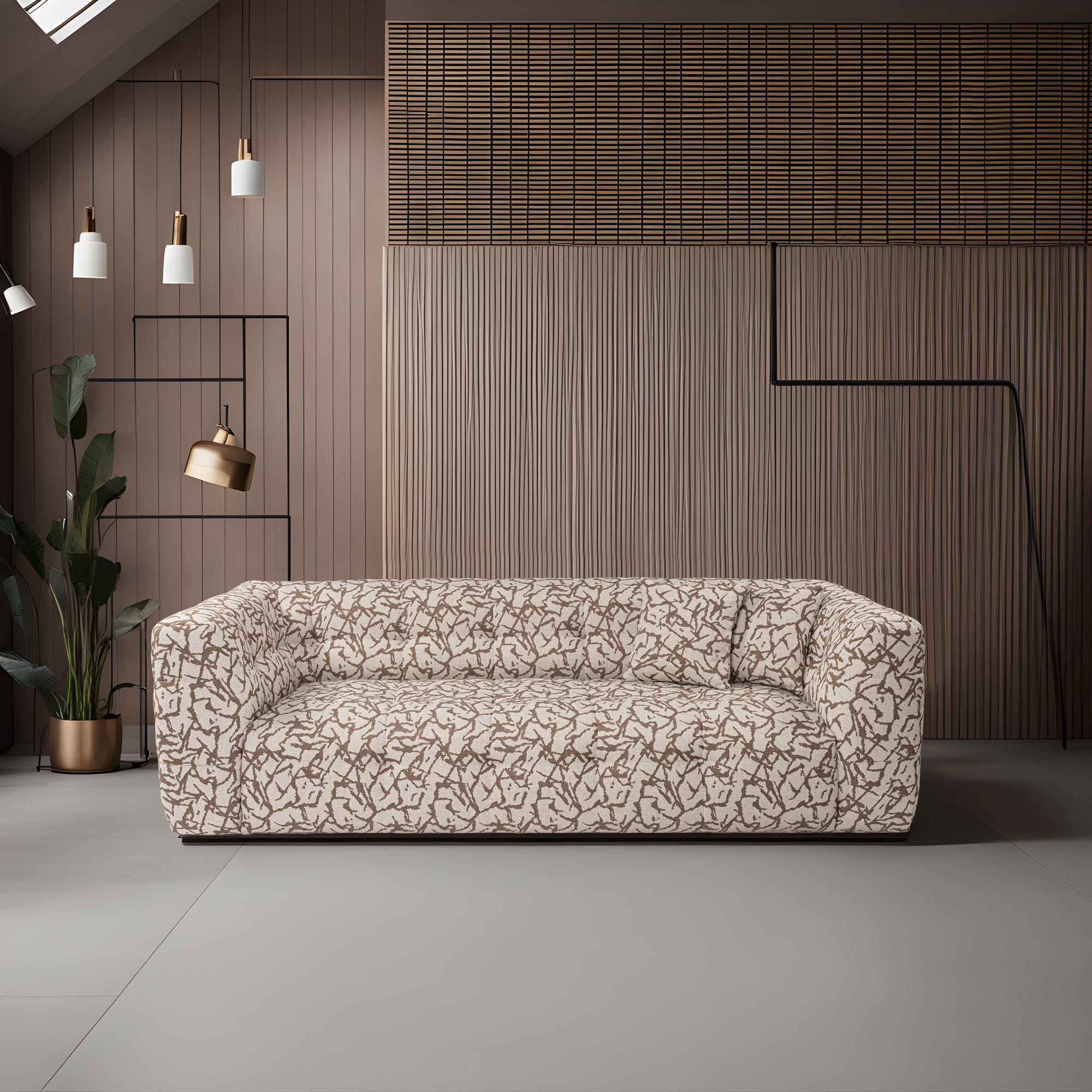 Cady Sofa 3-Sitzer Beige Gemustert